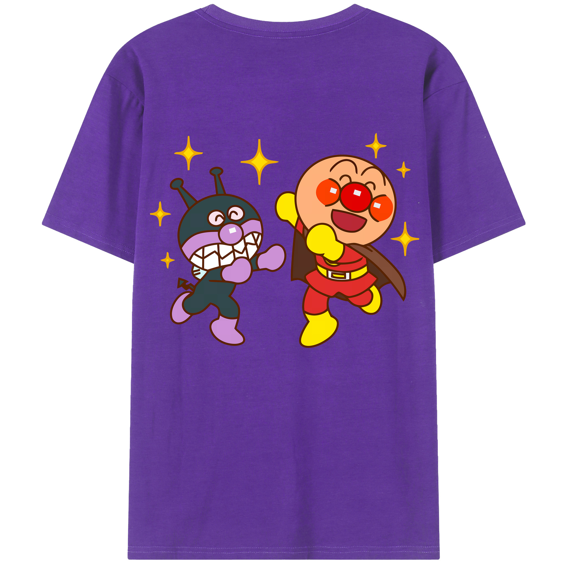 （画像用） アンパンマン Anpanman 綿100％ メンズ半袖Tシャツ（バックプリント） 通気性