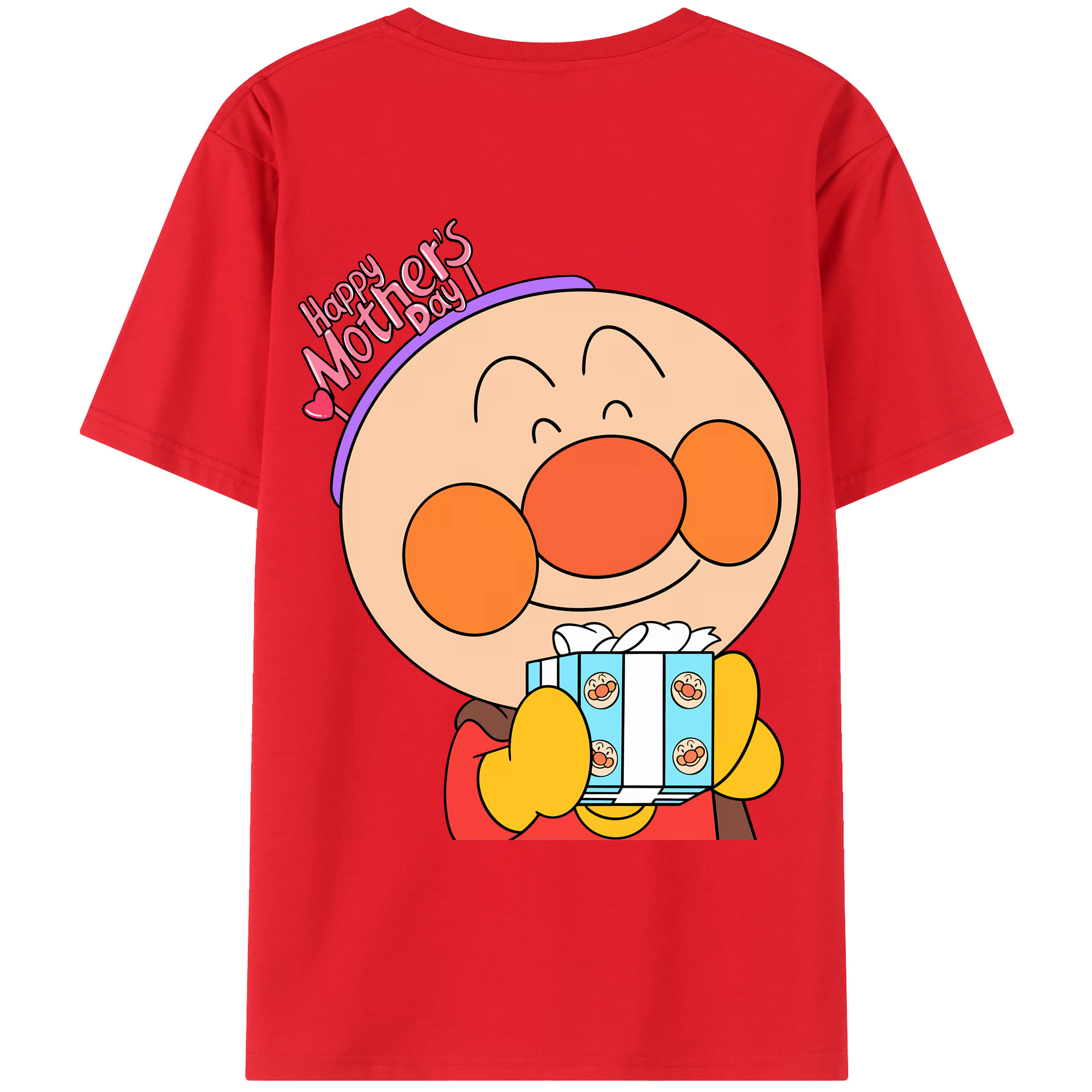 （画像用） アンパンマン Anpanman 綿100％ メンズ半袖Tシャツ（バックプリント） 通気性