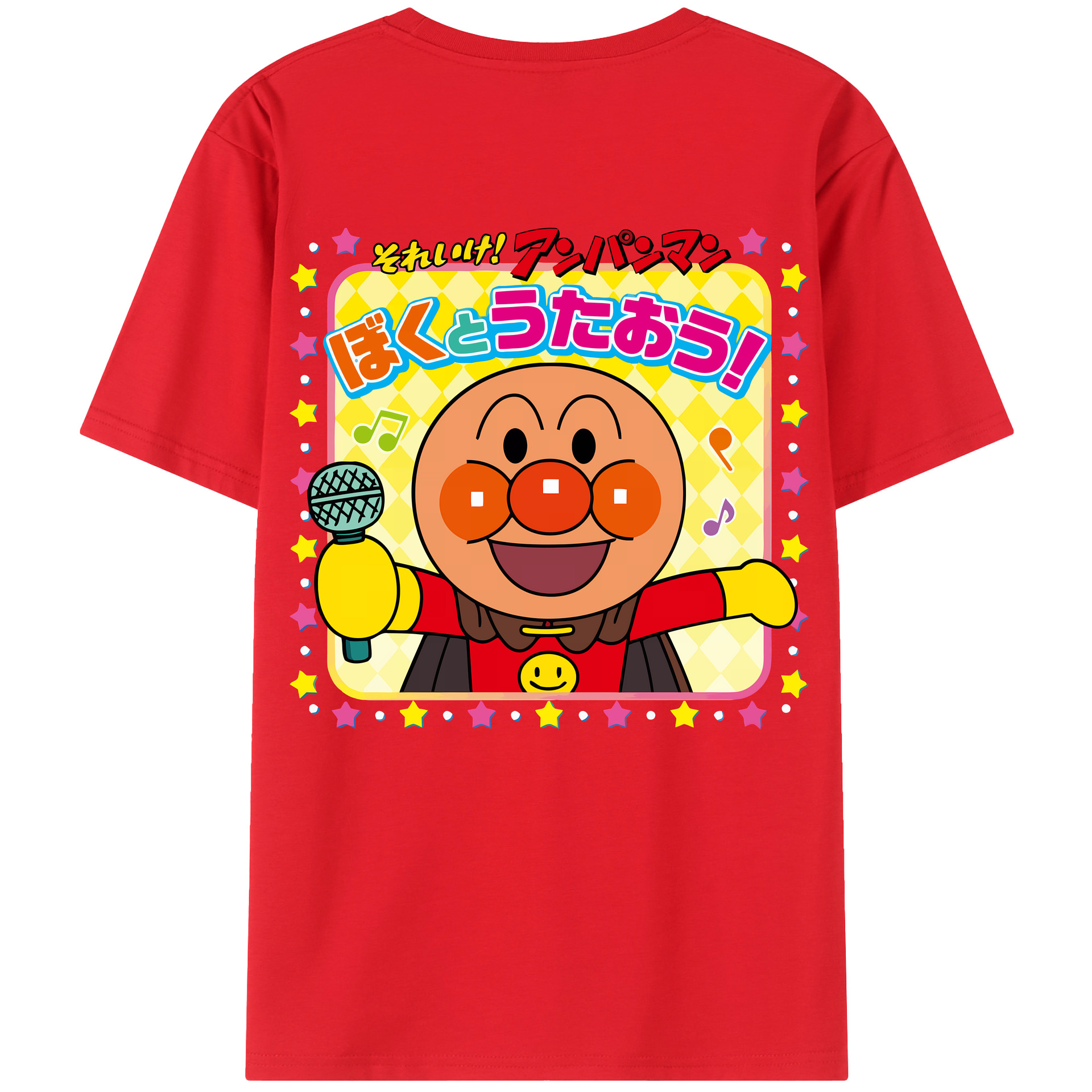 （画像用） アンパンマン Anpanman 綿100％ メンズ半袖Tシャツ（バックプリント） 通気性