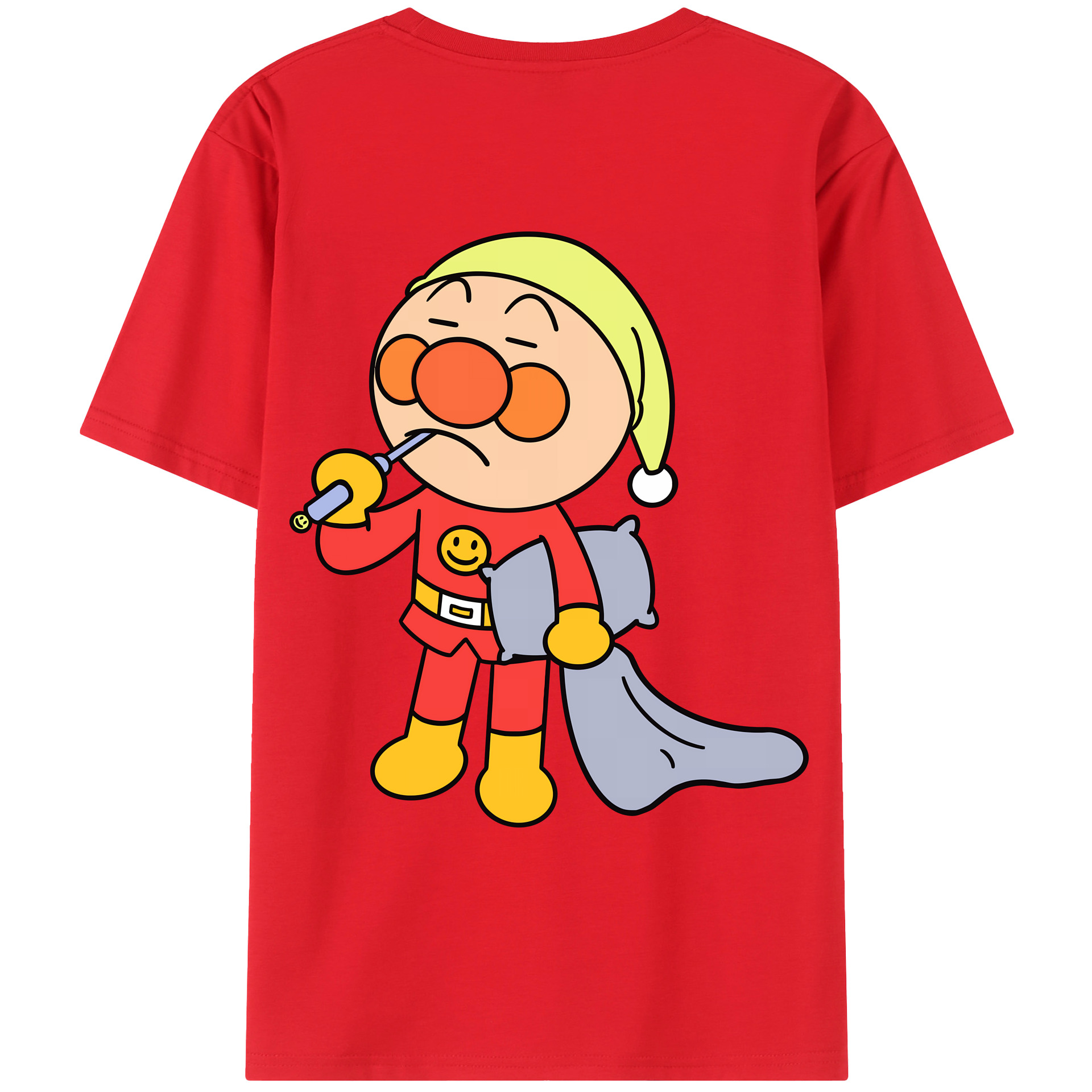 （画像用） アンパンマン Anpanman 綿100％ メンズ半袖Tシャツ（バックプリント） 通気性