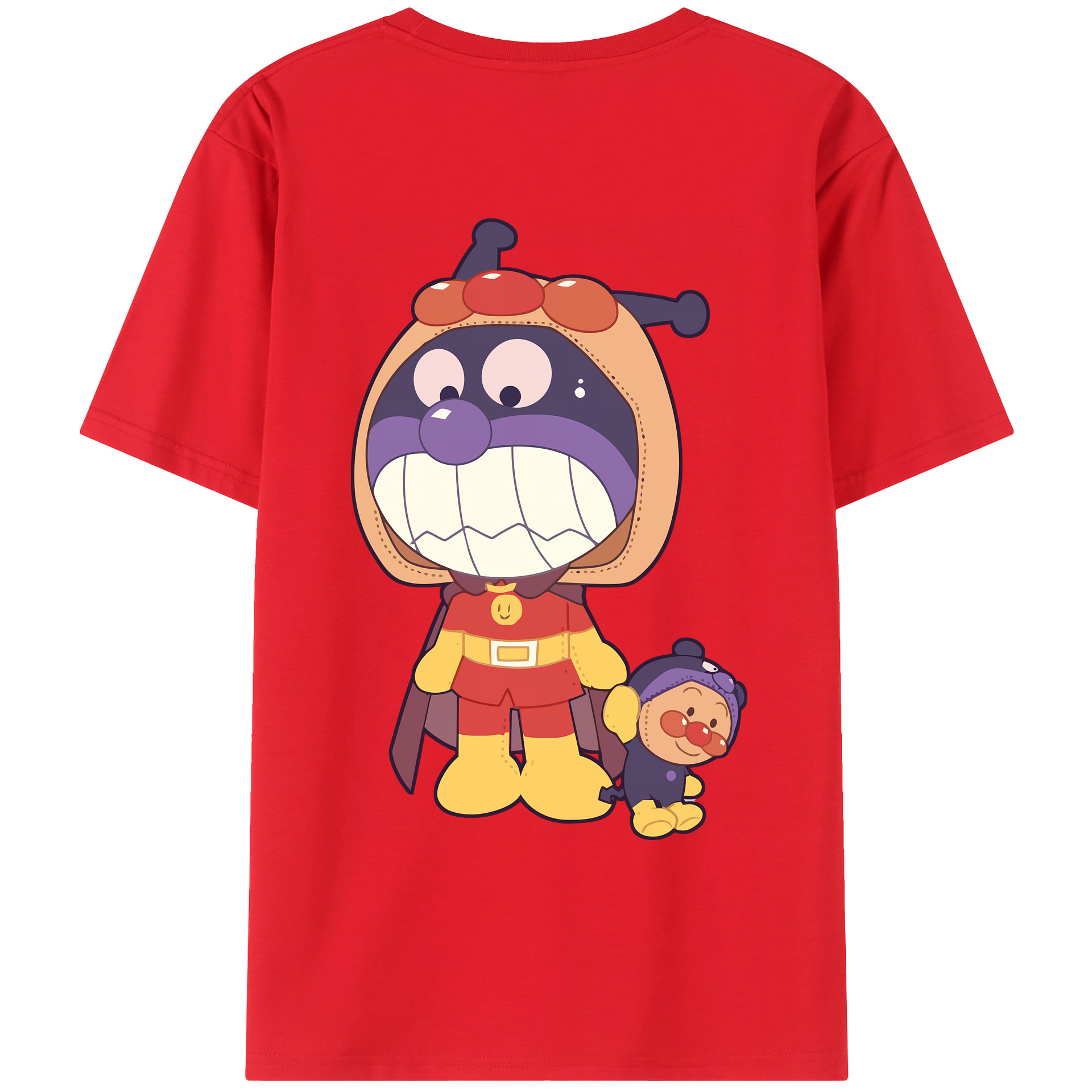 （画像用） アンパンマン Anpanman 綿100％ メンズ半袖Tシャツ（バックプリント） 通気性