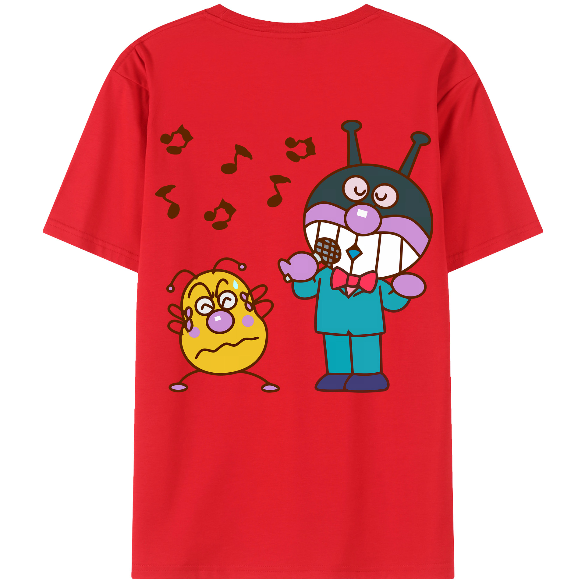 （画像用） アンパンマン Anpanman 綿100％ メンズ半袖Tシャツ（バックプリント） 通気性