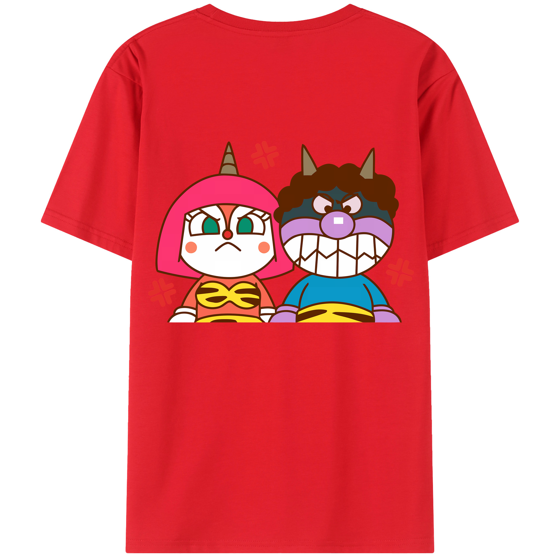 （画像用） アンパンマン Anpanman 綿100％ メンズ半袖Tシャツ（バックプリント） 通気性