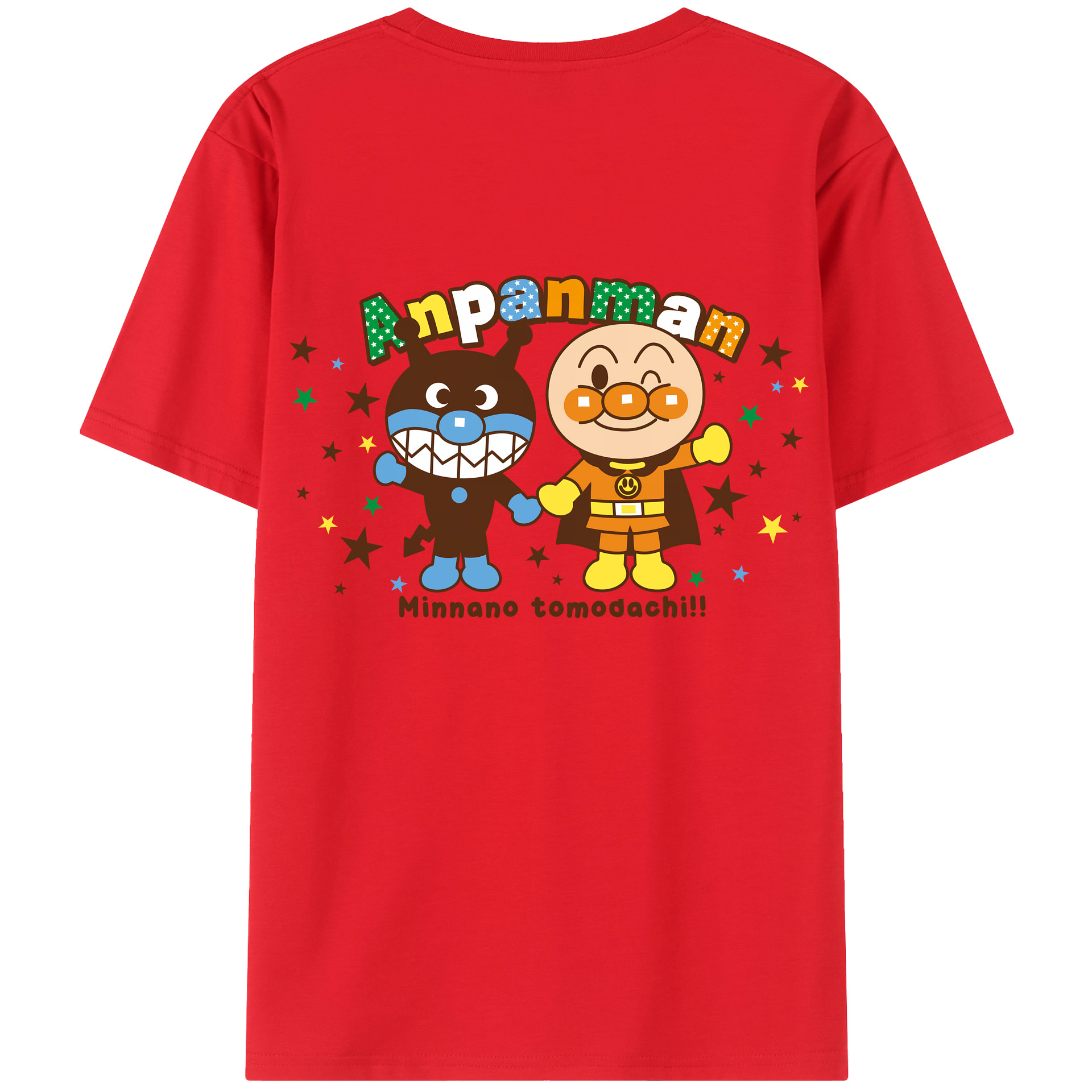 （画像用） アンパンマン Anpanman 綿100％ メンズ半袖Tシャツ（バックプリント） 通気性