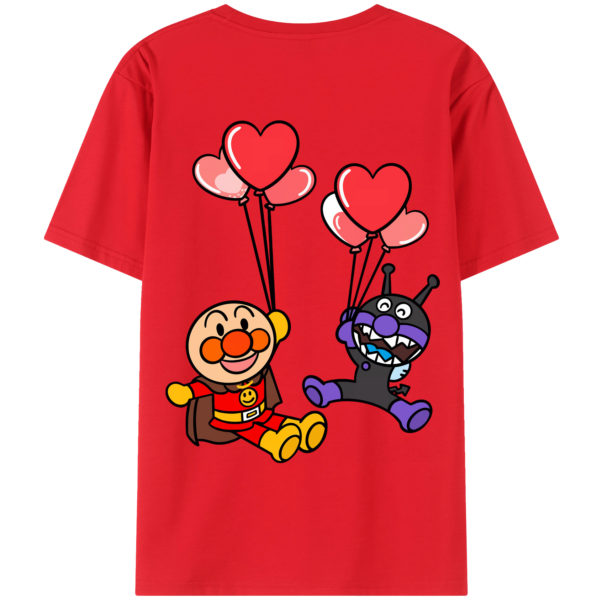（画像用） アンパンマン Anpanman 綿100％ メンズ半袖Tシャツ（バックプリント） 通気性