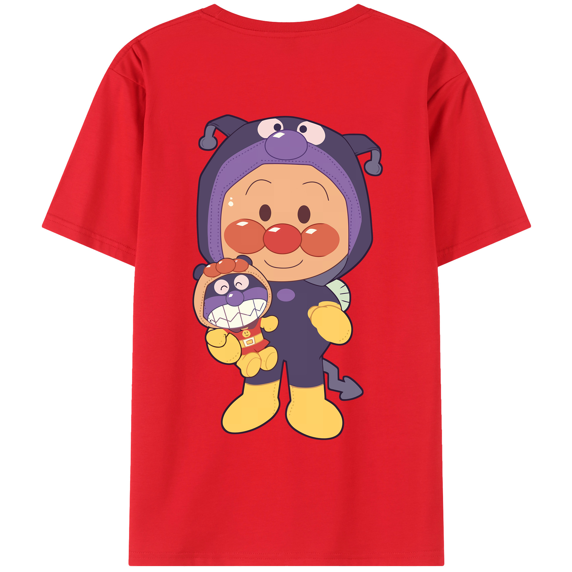 （画像用） アンパンマン Anpanman 綿100％ メンズ半袖Tシャツ（バックプリント） 通気性