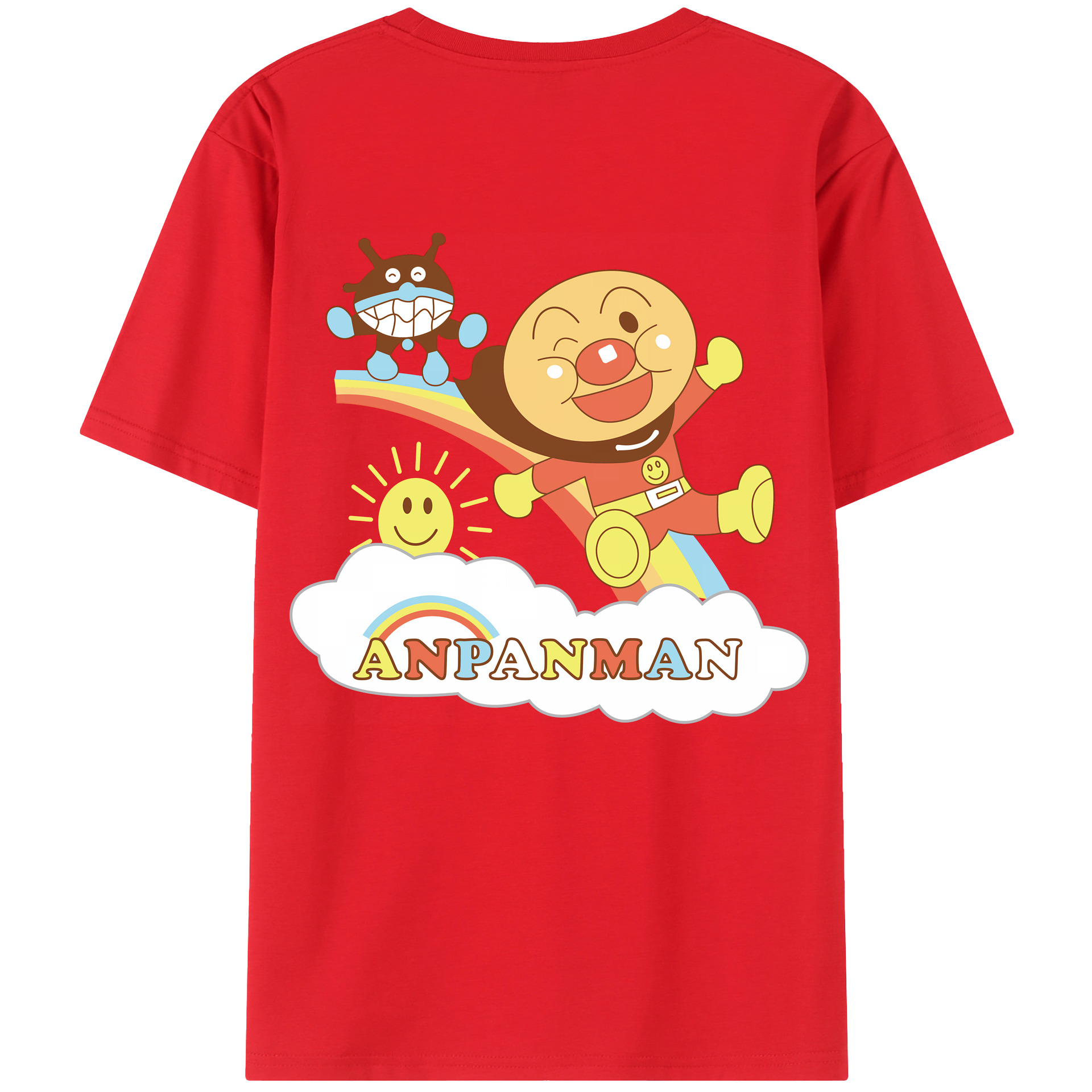 （画像用） アンパンマン Anpanman 綿100％ メンズ半袖Tシャツ（バックプリント） 通気性