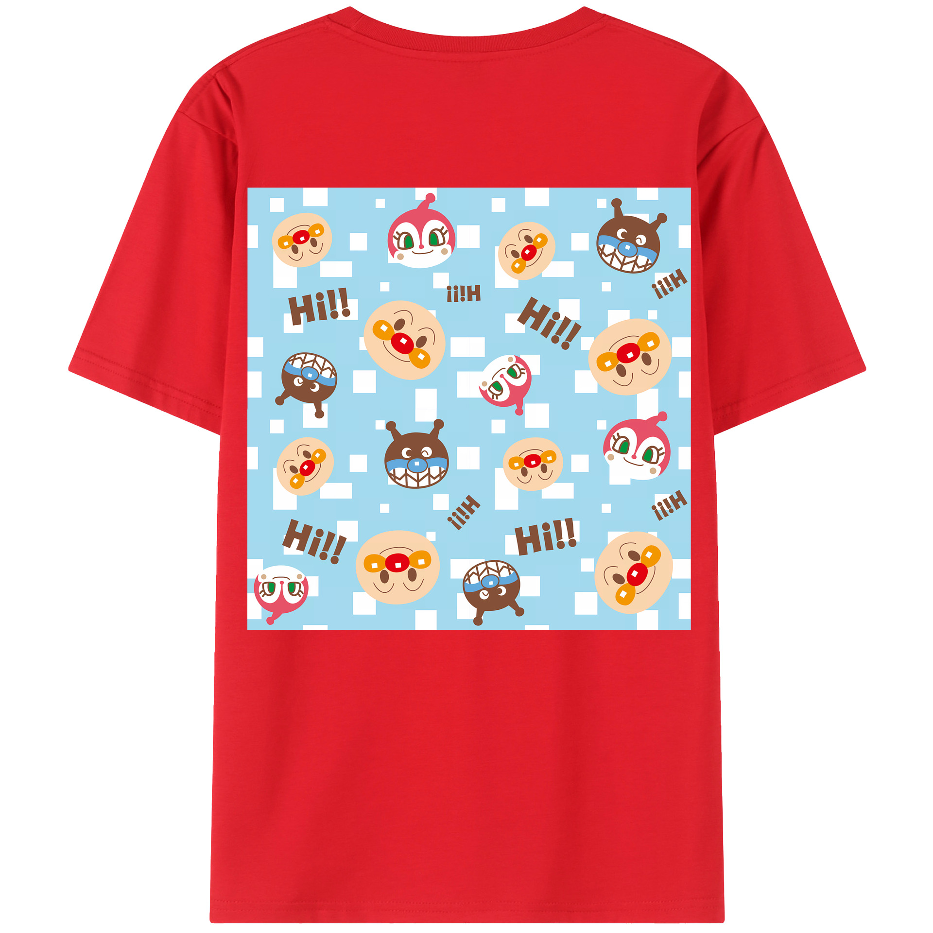 （画像用） アンパンマン Anpanman 綿100％ メンズ半袖Tシャツ（バックプリント） 通気性