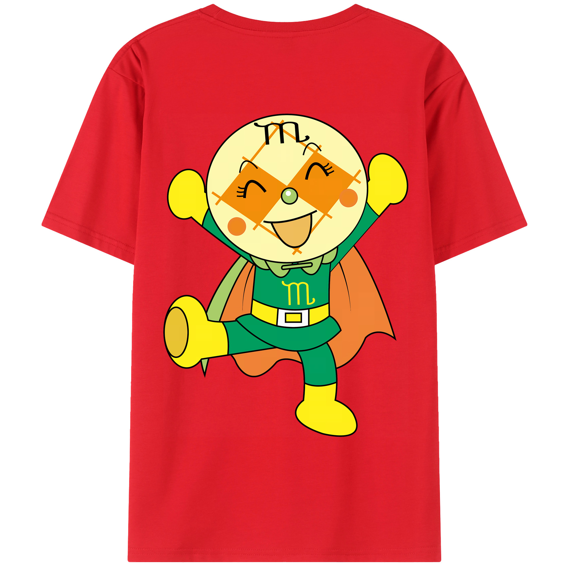 （画像用） アンパンマン Anpanman 綿100％ メンズ半袖Tシャツ（バックプリント） 通気性