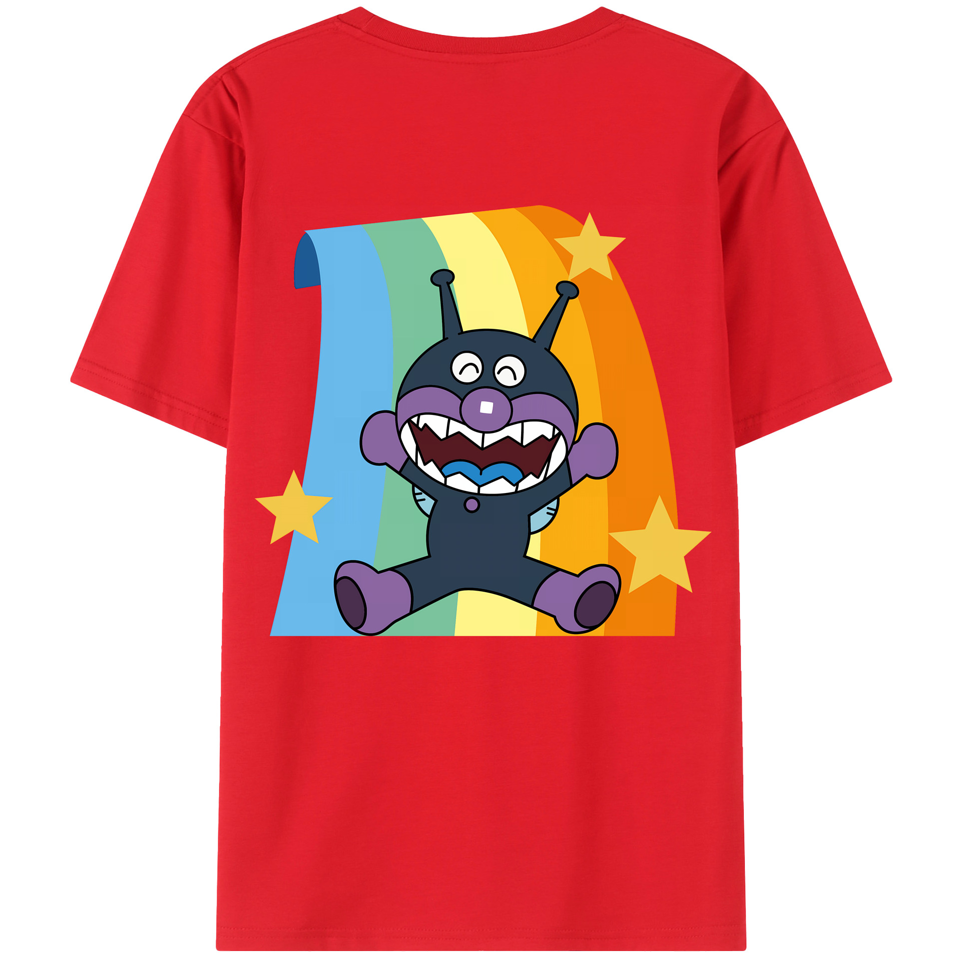 （画像用） アンパンマン Anpanman 綿100％ メンズ半袖Tシャツ（バックプリント） 通気性