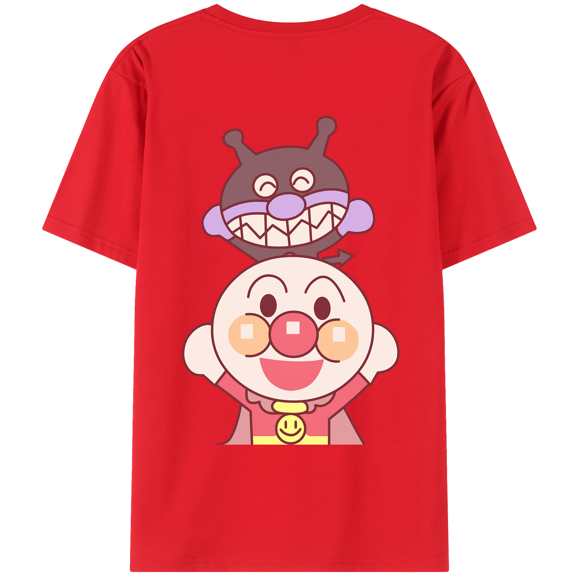 （画像用） アンパンマン Anpanman 綿100％ メンズ半袖Tシャツ（バックプリント） 通気性