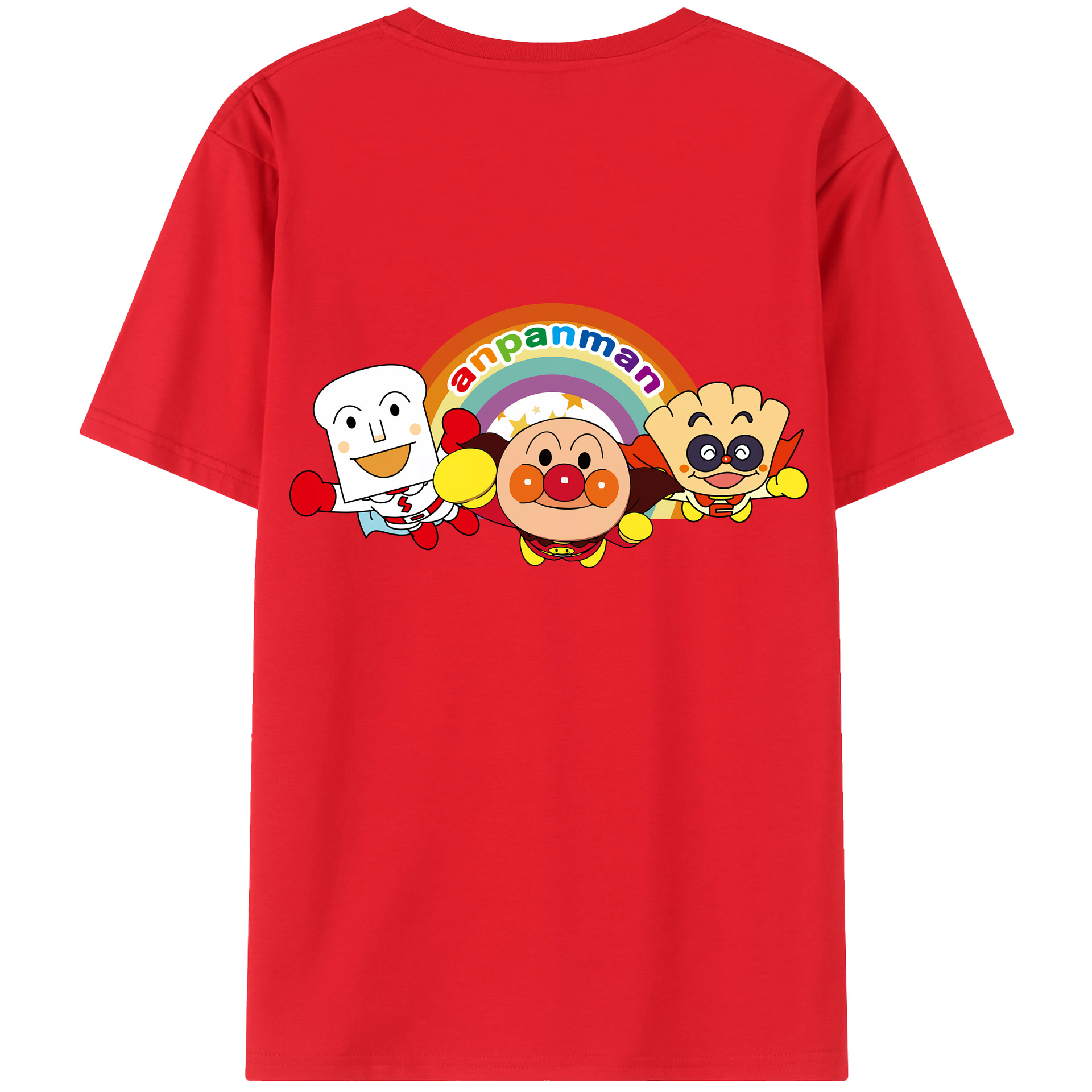 （画像用） アンパンマン Anpanman 綿100％ メンズ半袖Tシャツ（バックプリント） 通気性