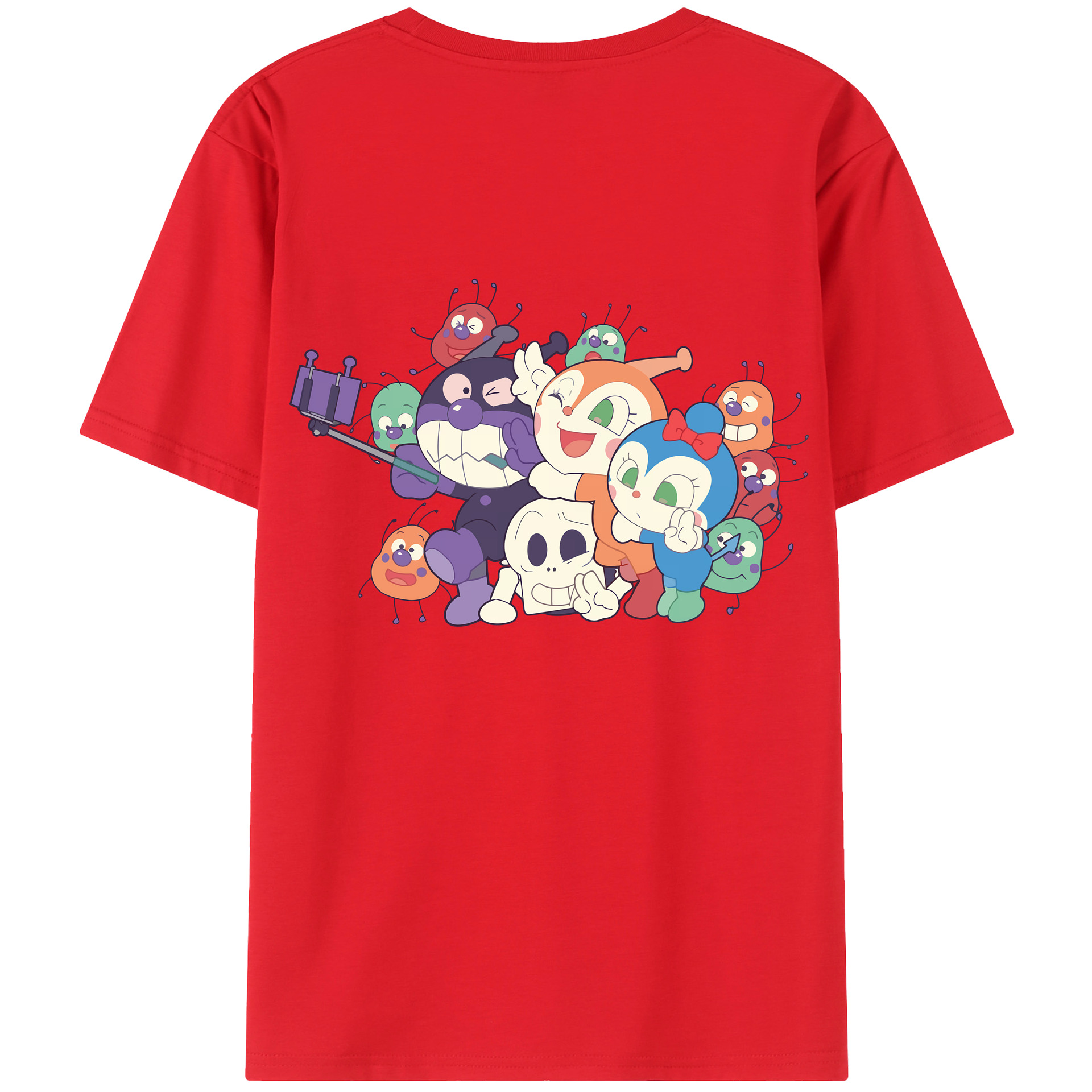 （画像用） アンパンマン Anpanman 綿100％ メンズ半袖Tシャツ（バックプリント） 通気性