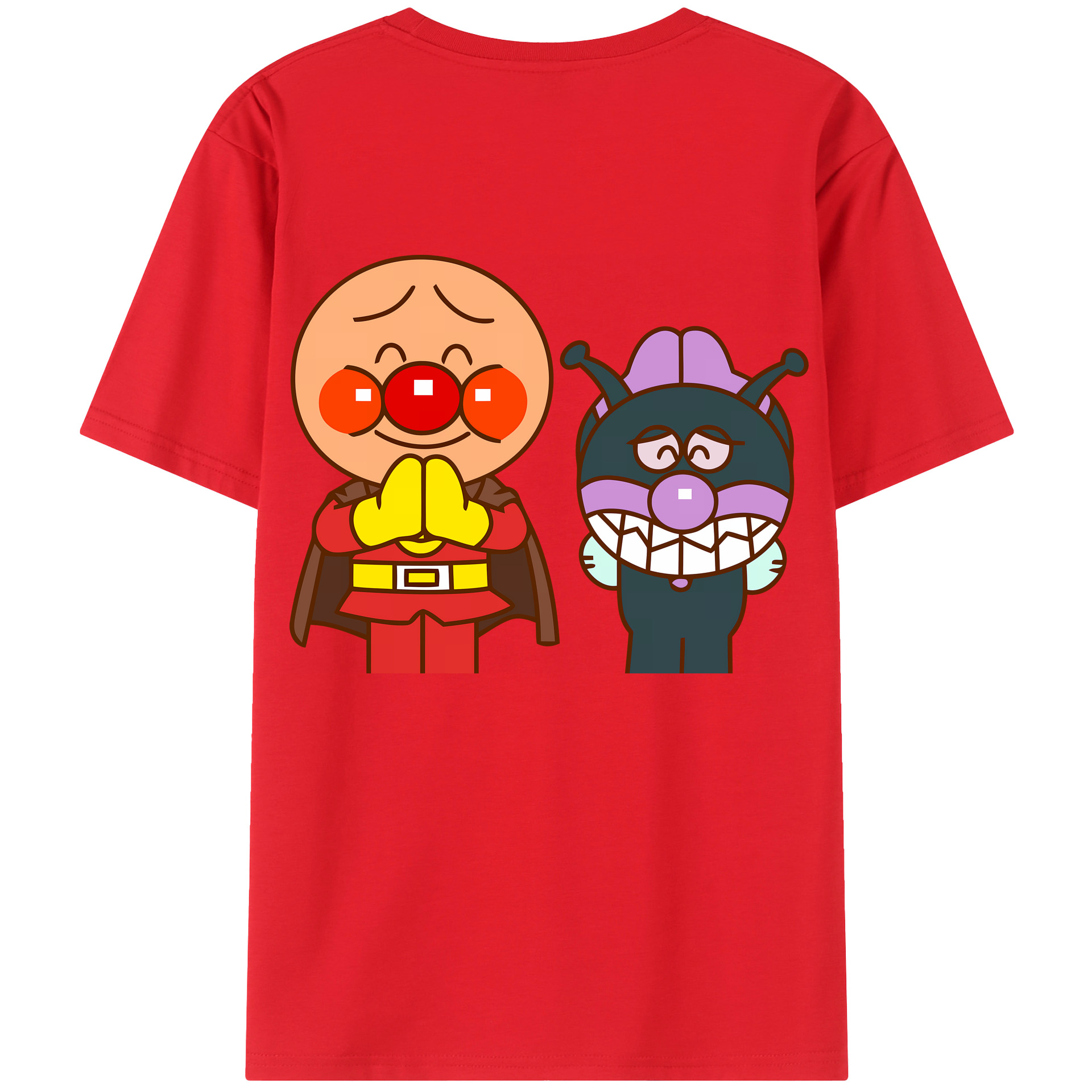 （画像用） アンパンマン Anpanman 綿100％ メンズ半袖Tシャツ（バックプリント） 通気性