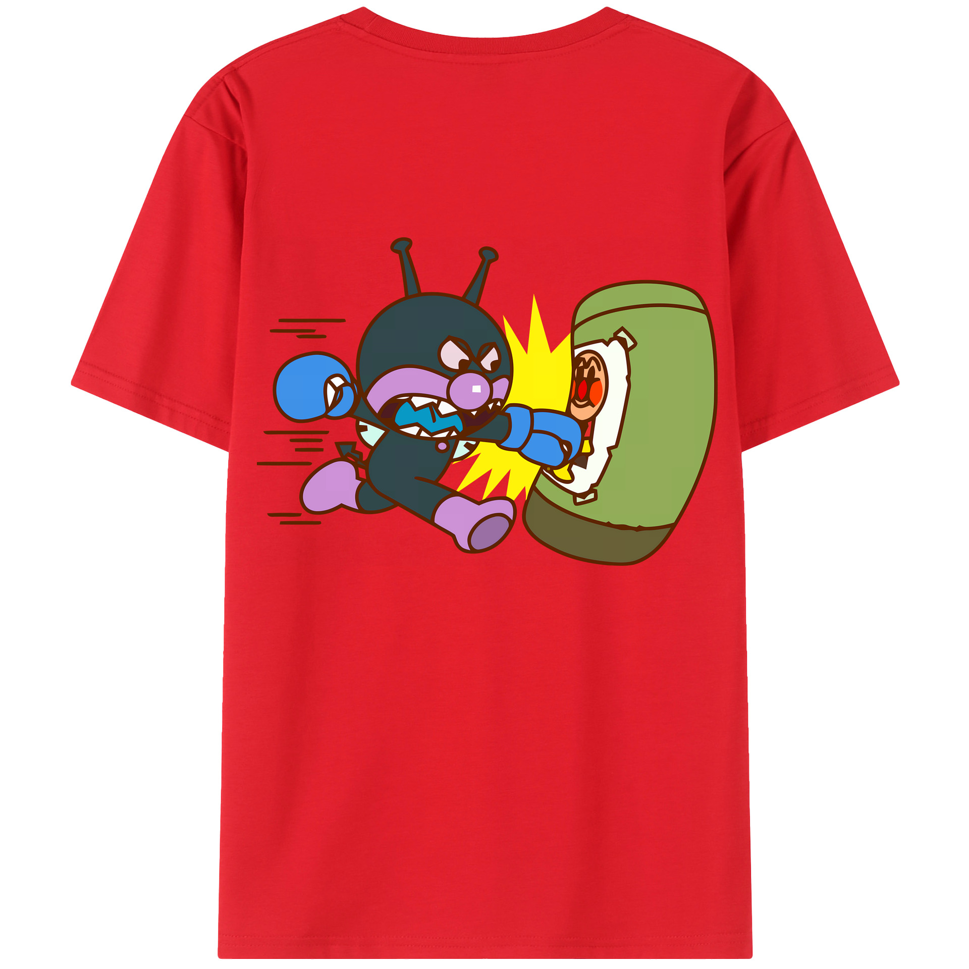 （画像用） アンパンマン Anpanman 綿100％ メンズ半袖Tシャツ（バックプリント） 通気性
