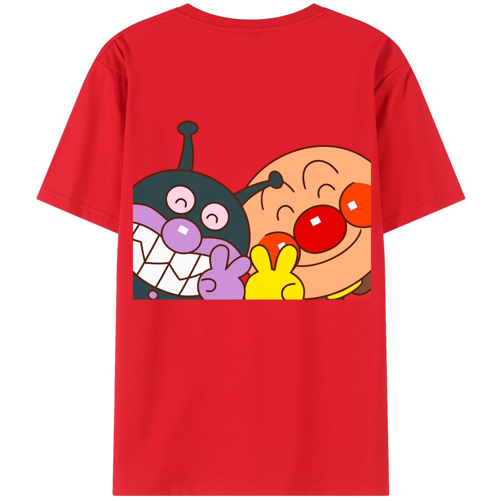 （画像用） アンパンマン Anpanman 綿100％ メンズ半袖Tシャツ（バックプリント） 通気性