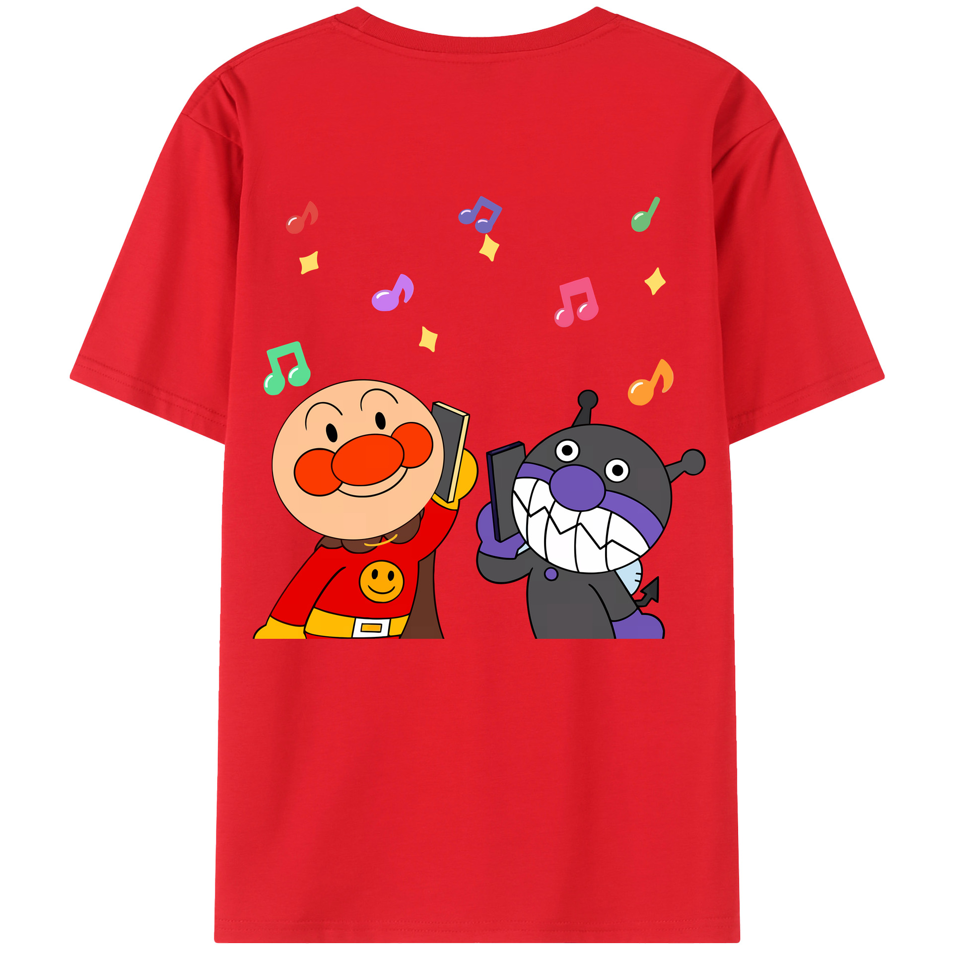 （画像用） アンパンマン Anpanman 綿100％ メンズ半袖Tシャツ（バックプリント） 通気性