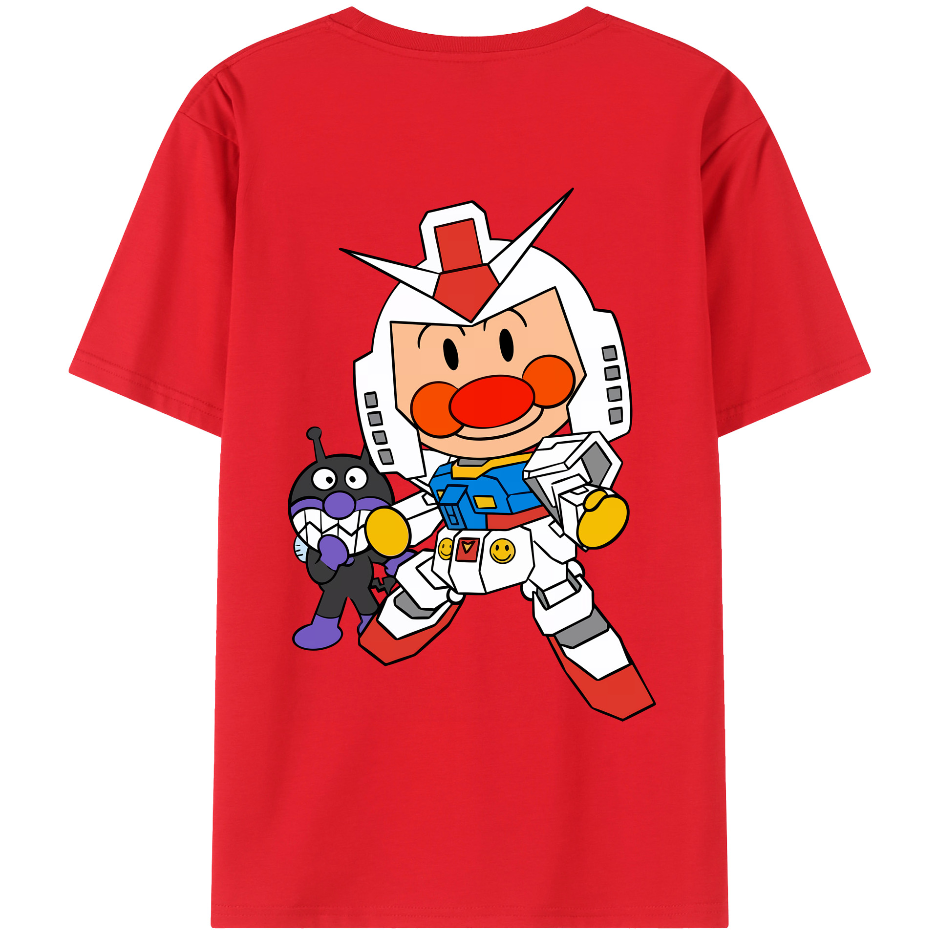 （画像用） アンパンマン Anpanman 綿100％ メンズ半袖Tシャツ（バックプリント） 通気性