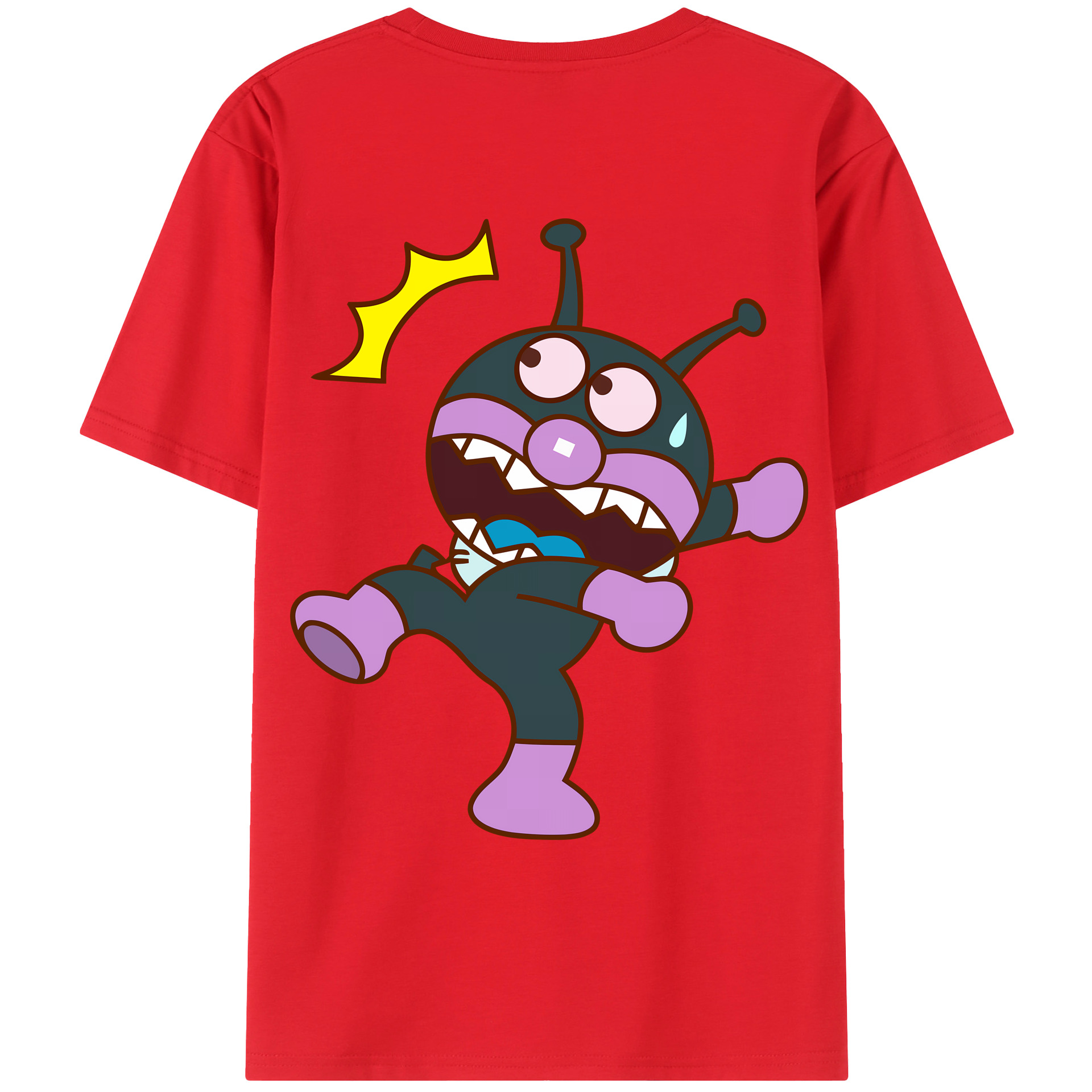（画像用） アンパンマン Anpanman 綿100％ メンズ半袖Tシャツ（バックプリント） 通気性