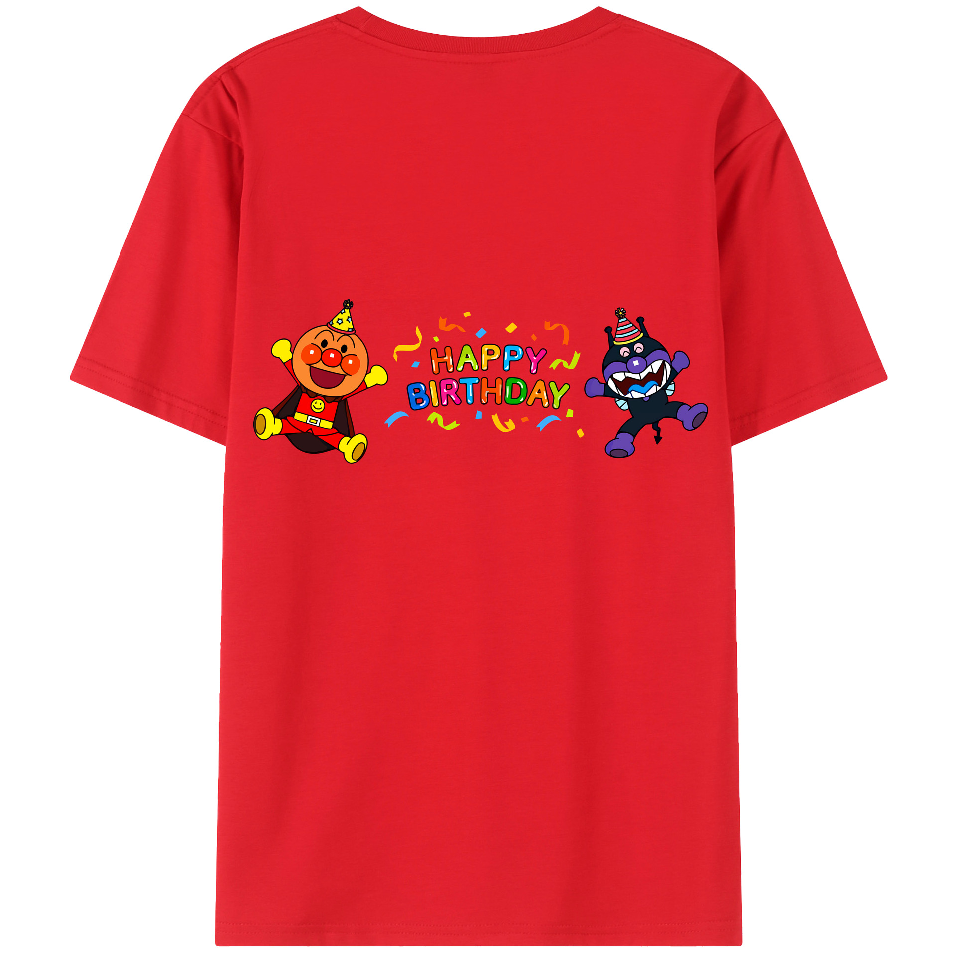 （画像用） アンパンマン Anpanman 綿100％ メンズ半袖Tシャツ（バックプリント） 通気性
