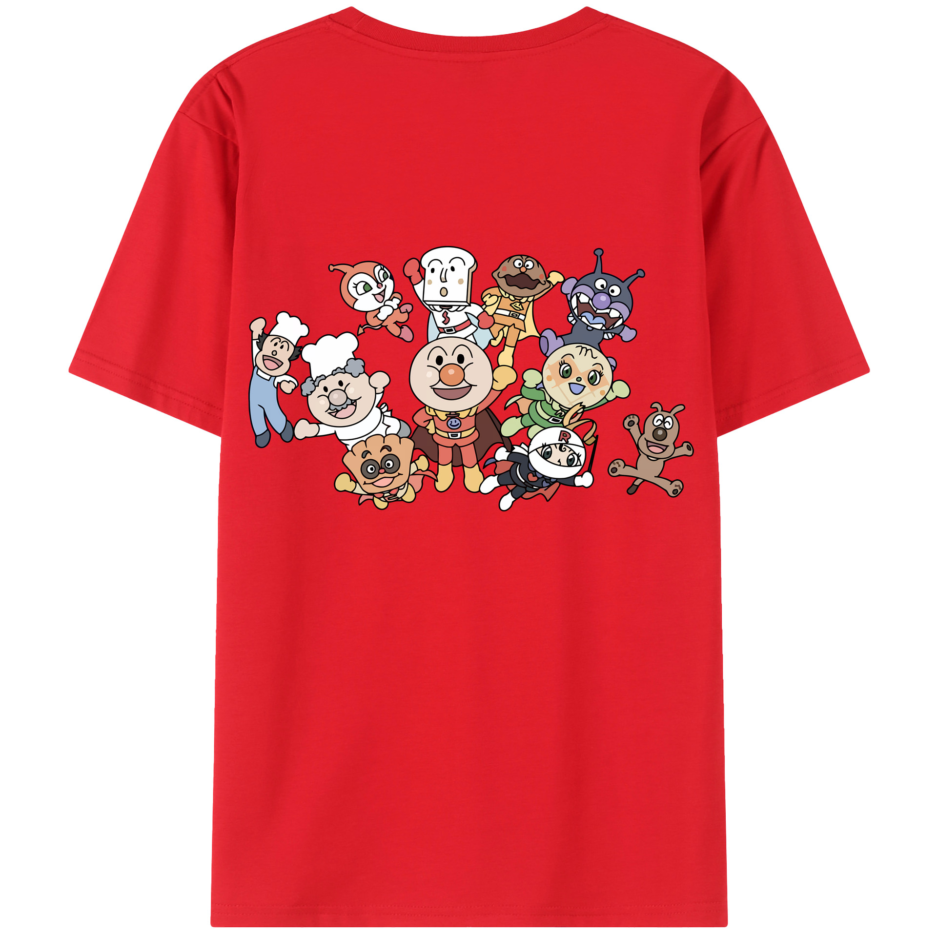 （画像用） アンパンマン Anpanman 綿100％ メンズ半袖Tシャツ（バックプリント） 通気性