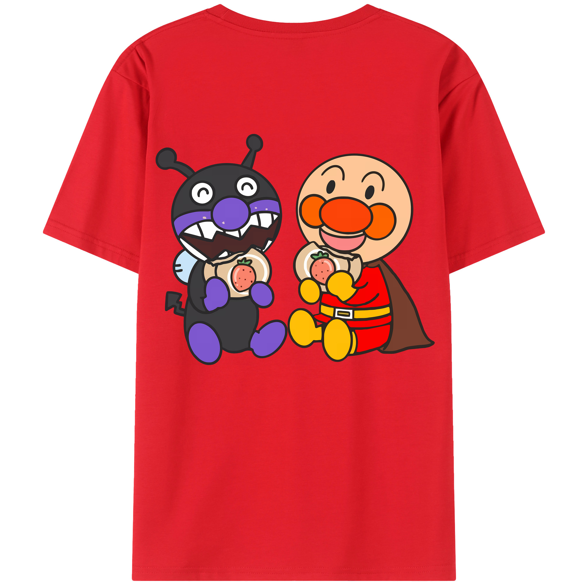 （画像用） アンパンマン Anpanman 綿100％ メンズ半袖Tシャツ（バックプリント） 通気性