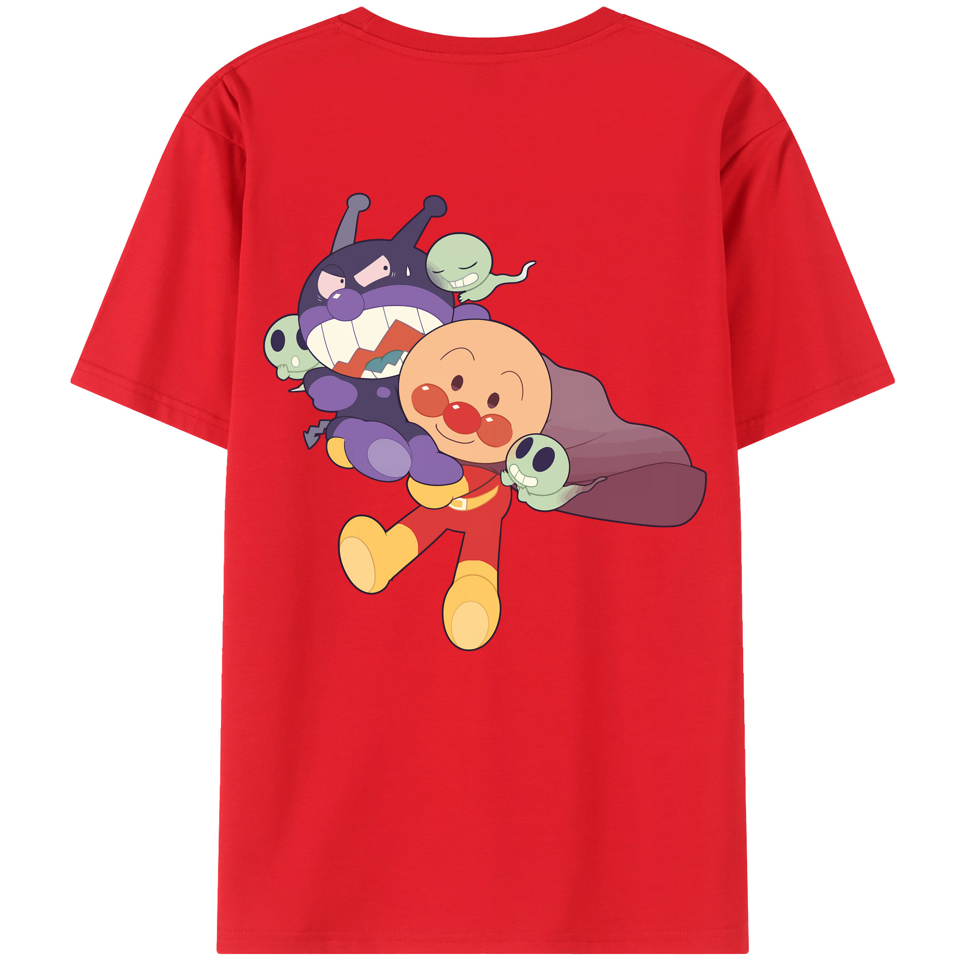 （画像用） アンパンマン Anpanman 綿100％ メンズ半袖Tシャツ（バックプリント） 通気性