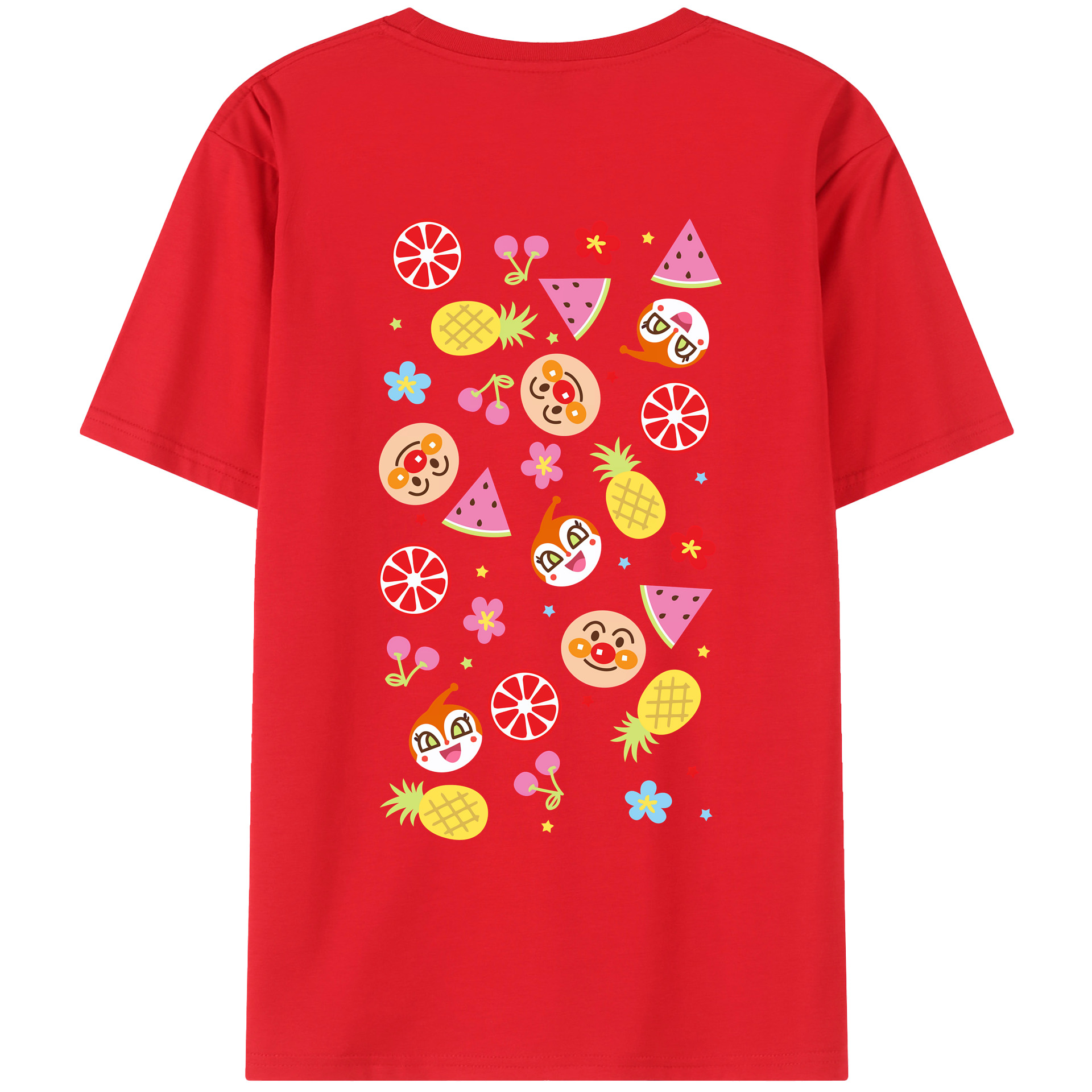 （画像用） アンパンマン Anpanman 綿100％ メンズ半袖Tシャツ（バックプリント） 通気性