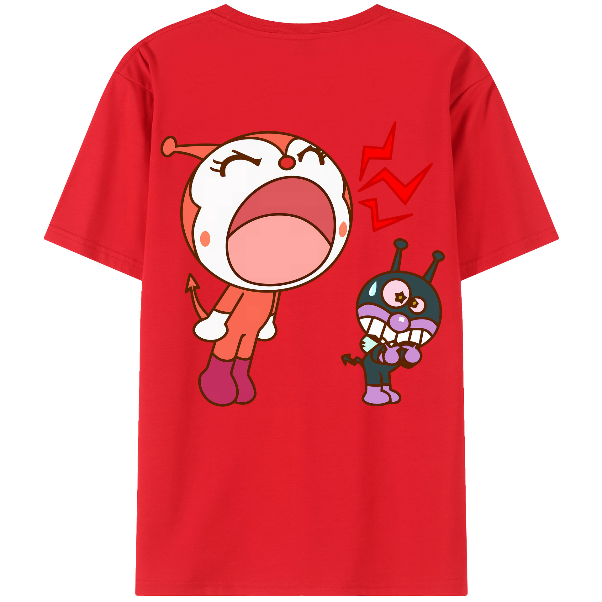 （画像用） アンパンマン Anpanman 綿100％ メンズ半袖Tシャツ（バックプリント） 通気性