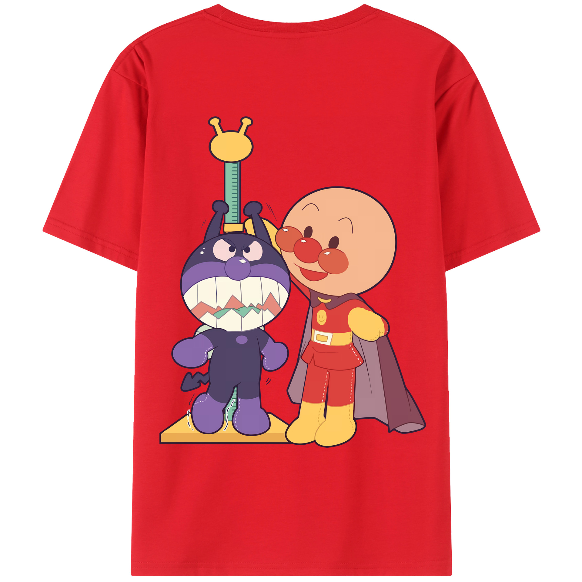 （画像用） アンパンマン Anpanman 綿100％ メンズ半袖Tシャツ（バックプリント） 通気性