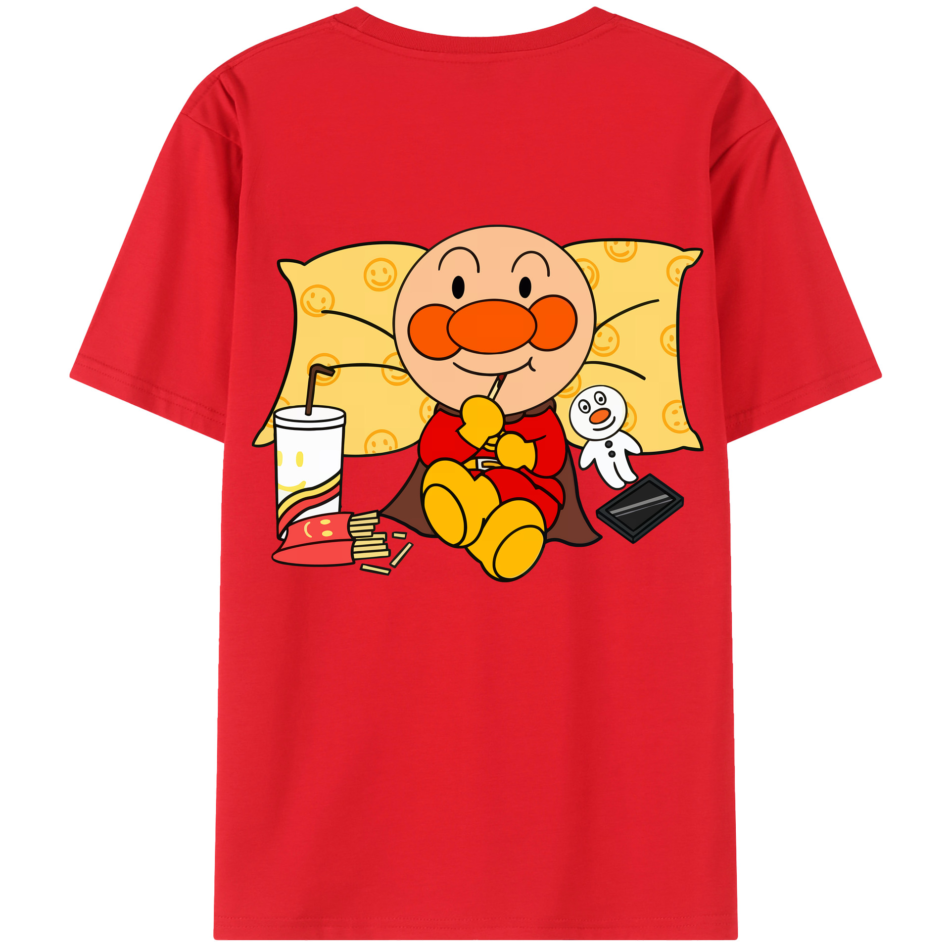 （画像用） アンパンマン Anpanman 綿100％ メンズ半袖Tシャツ（バックプリント） 通気性