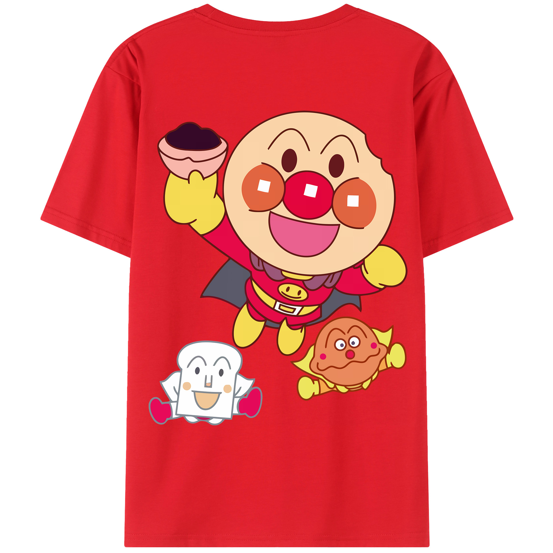 （画像用） アンパンマン Anpanman 綿100％ メンズ半袖Tシャツ（バックプリント） 通気性