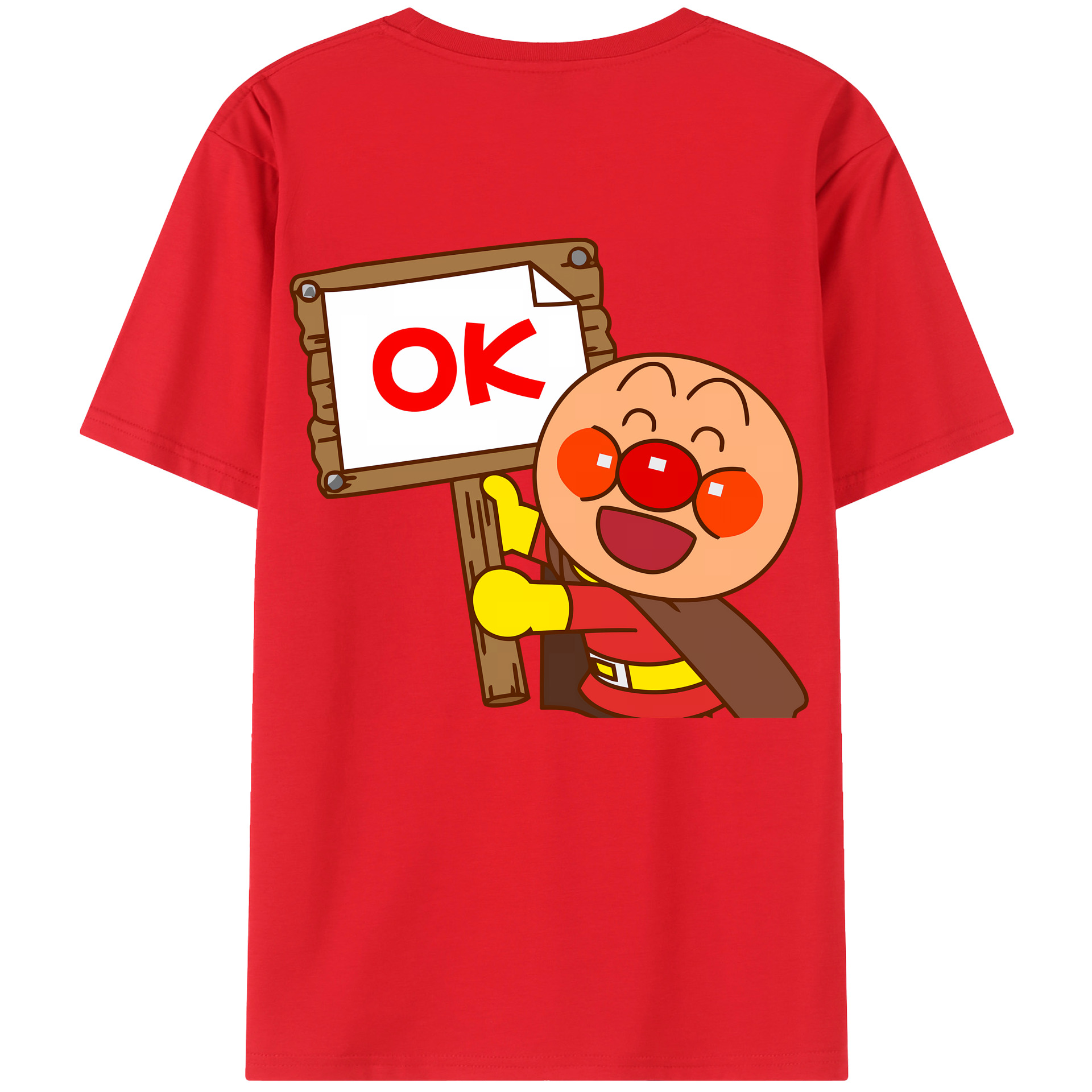 （画像用） アンパンマン Anpanman 綿100％ メンズ半袖Tシャツ（バックプリント） 通気性