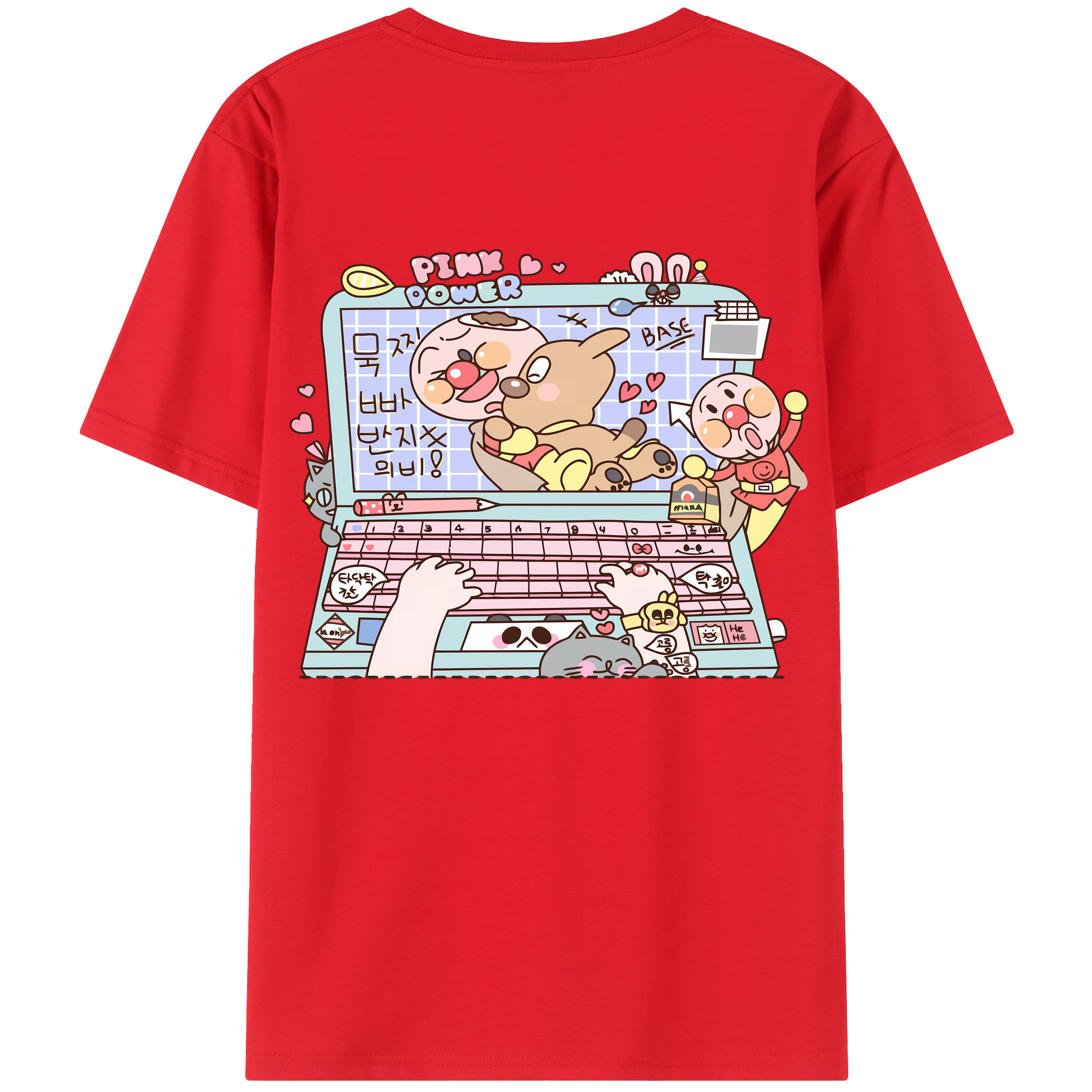 （画像用） アンパンマン Anpanman 綿100％ メンズ半袖Tシャツ（バックプリント） 通気性
