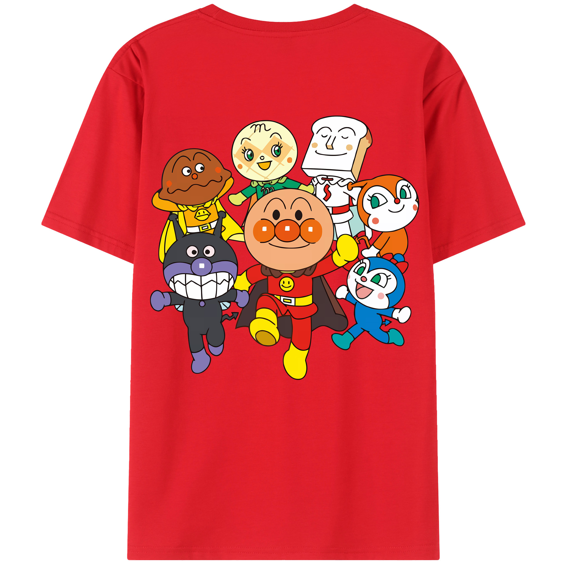 （画像用） アンパンマン Anpanman 綿100％ メンズ半袖Tシャツ（バックプリント） 通気性