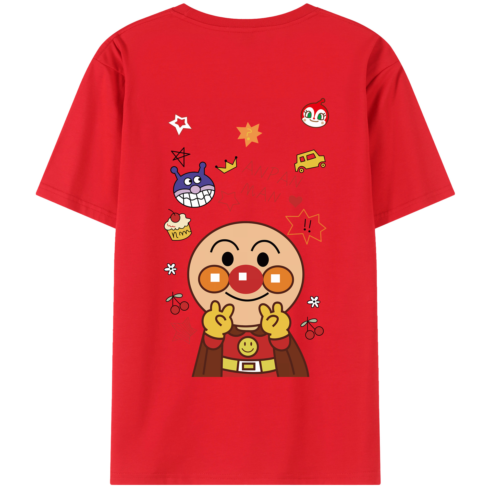 （画像用） アンパンマン Anpanman 綿100％ メンズ半袖Tシャツ（バックプリント） 通気性