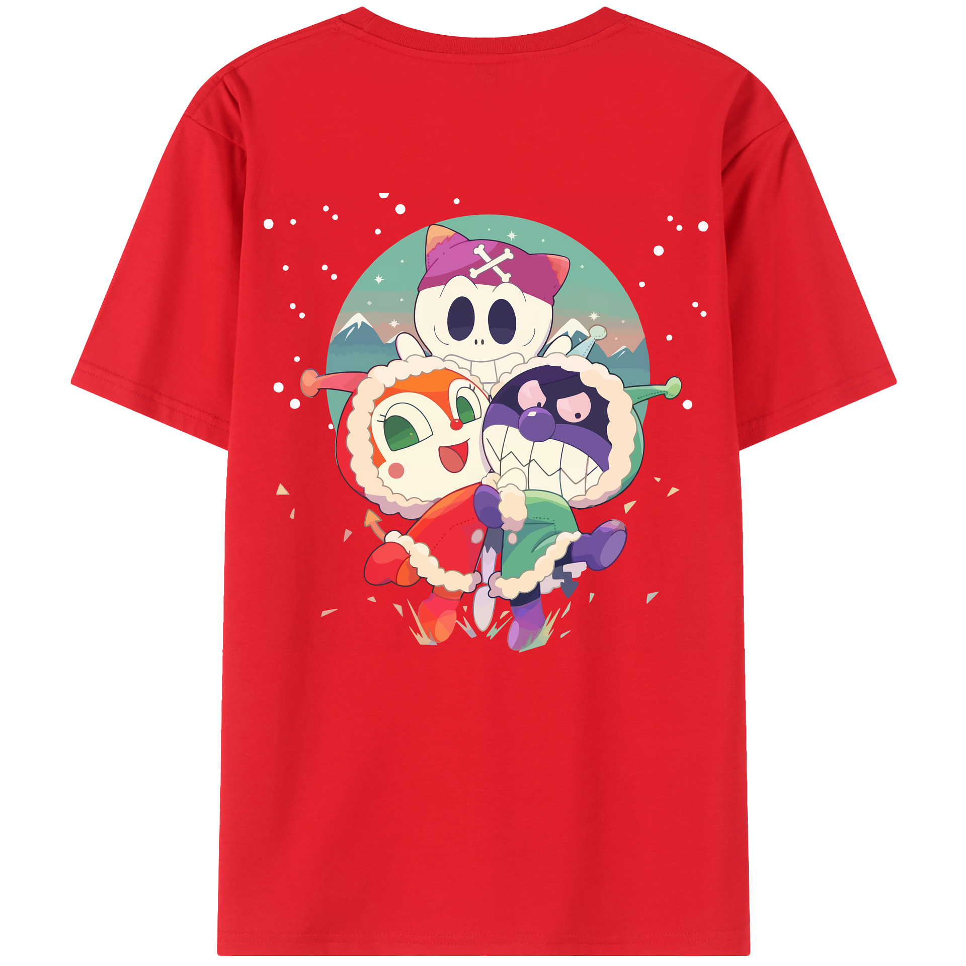 （画像用） アンパンマン Anpanman 綿100％ メンズ半袖Tシャツ（バックプリント） 通気性