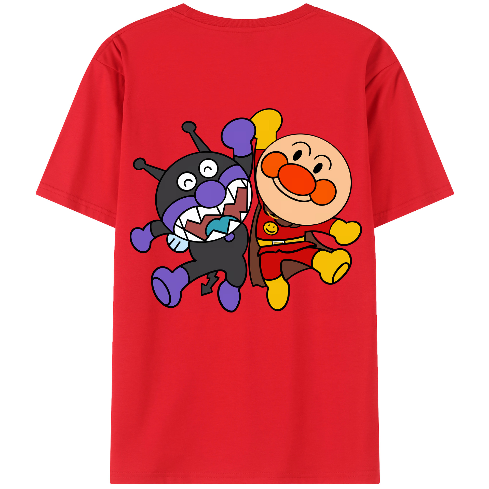 （画像用） アンパンマン Anpanman 綿100％ メンズ半袖Tシャツ（バックプリント） 通気性
