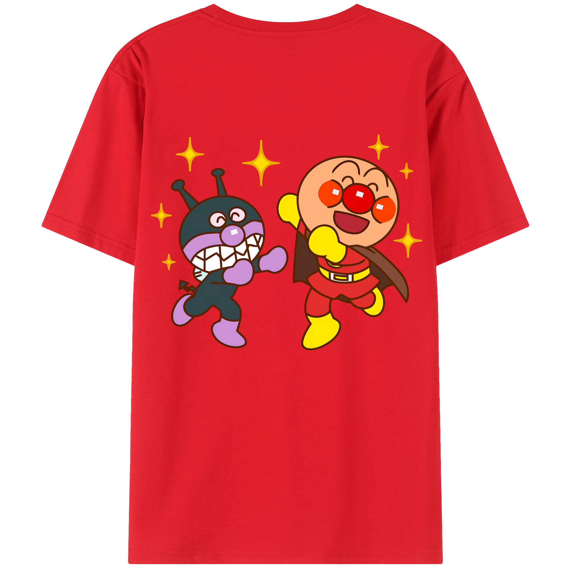 （画像用） アンパンマン Anpanman 綿100％ メンズ半袖Tシャツ（バックプリント） 通気性