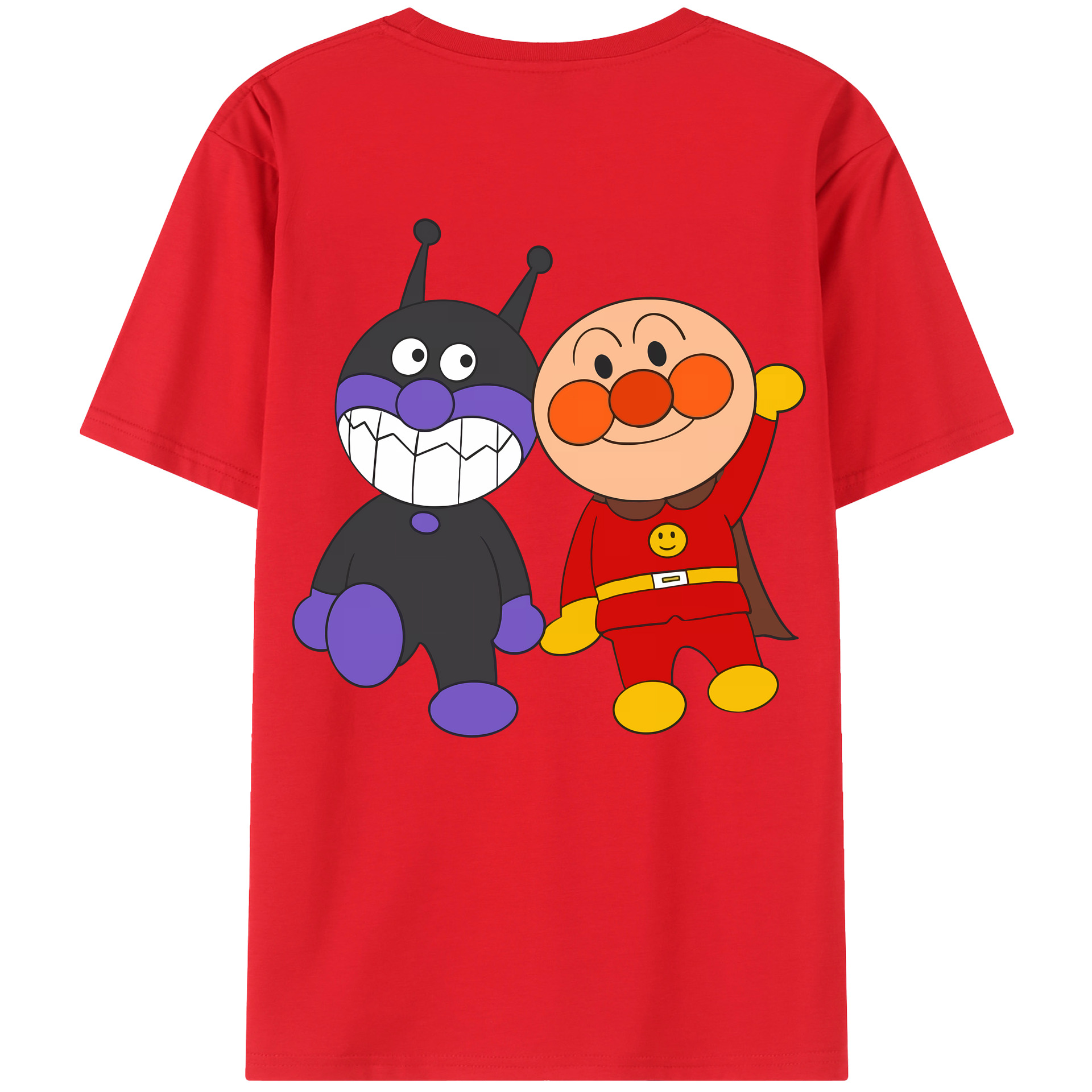 （画像用） アンパンマン Anpanman 綿100％ メンズ半袖Tシャツ（バックプリント） 通気性
