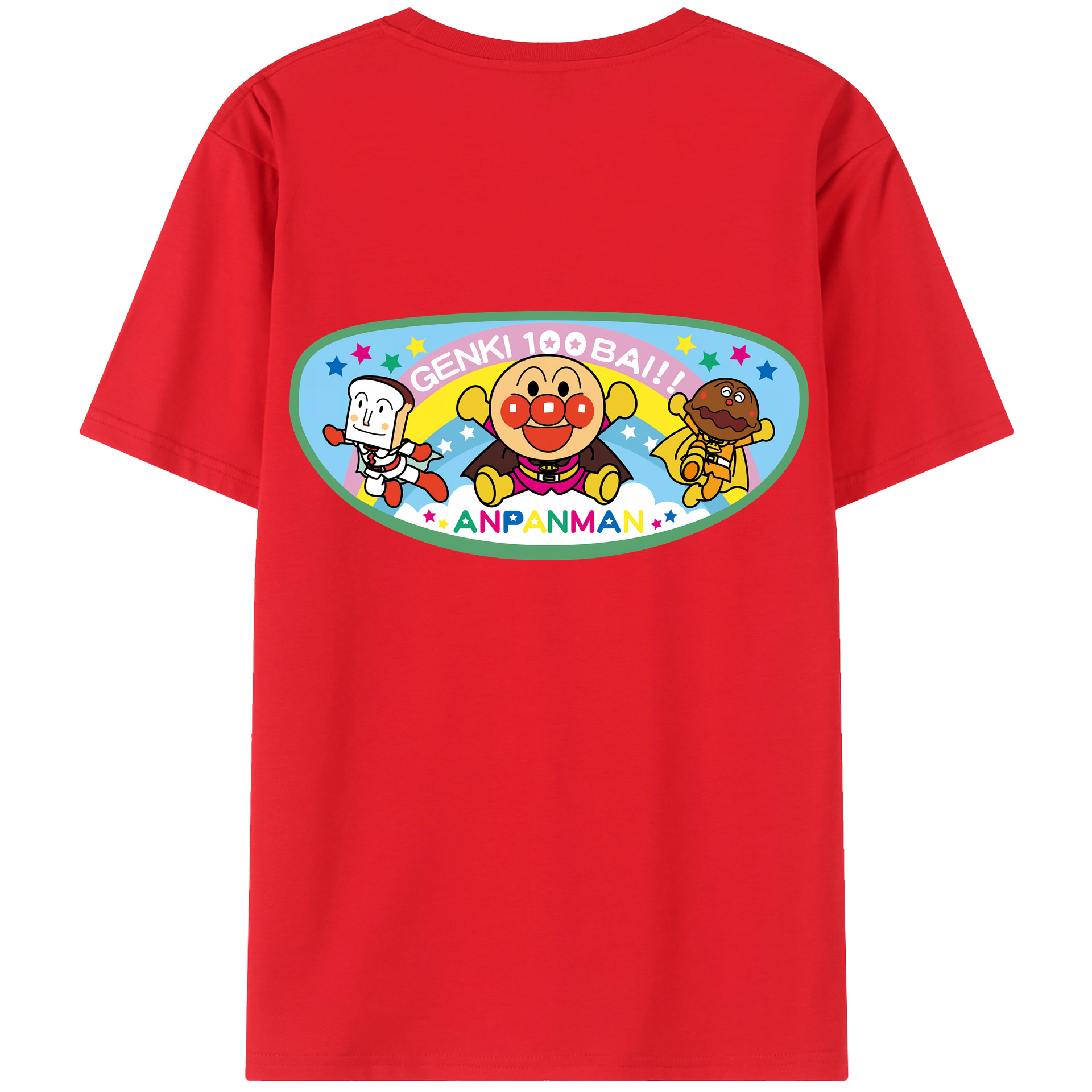 （画像用） アンパンマン Anpanman 綿100％ メンズ半袖Tシャツ（バックプリント） 通気性