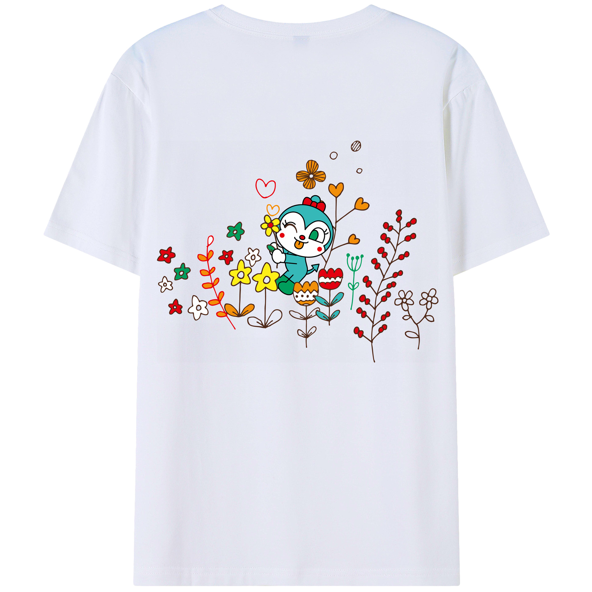 （画像用） アンパンマン Anpanman 綿100％ メンズ半袖Tシャツ（バックプリント） 通気性