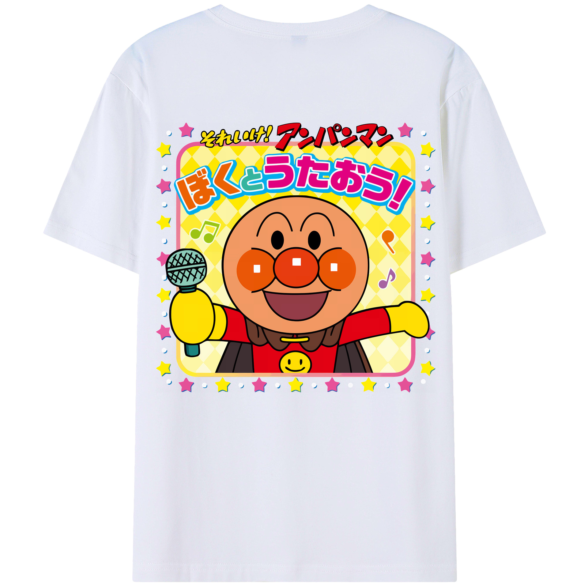 （画像用） アンパンマン Anpanman 綿100％ メンズ半袖Tシャツ（バックプリント） 通気性