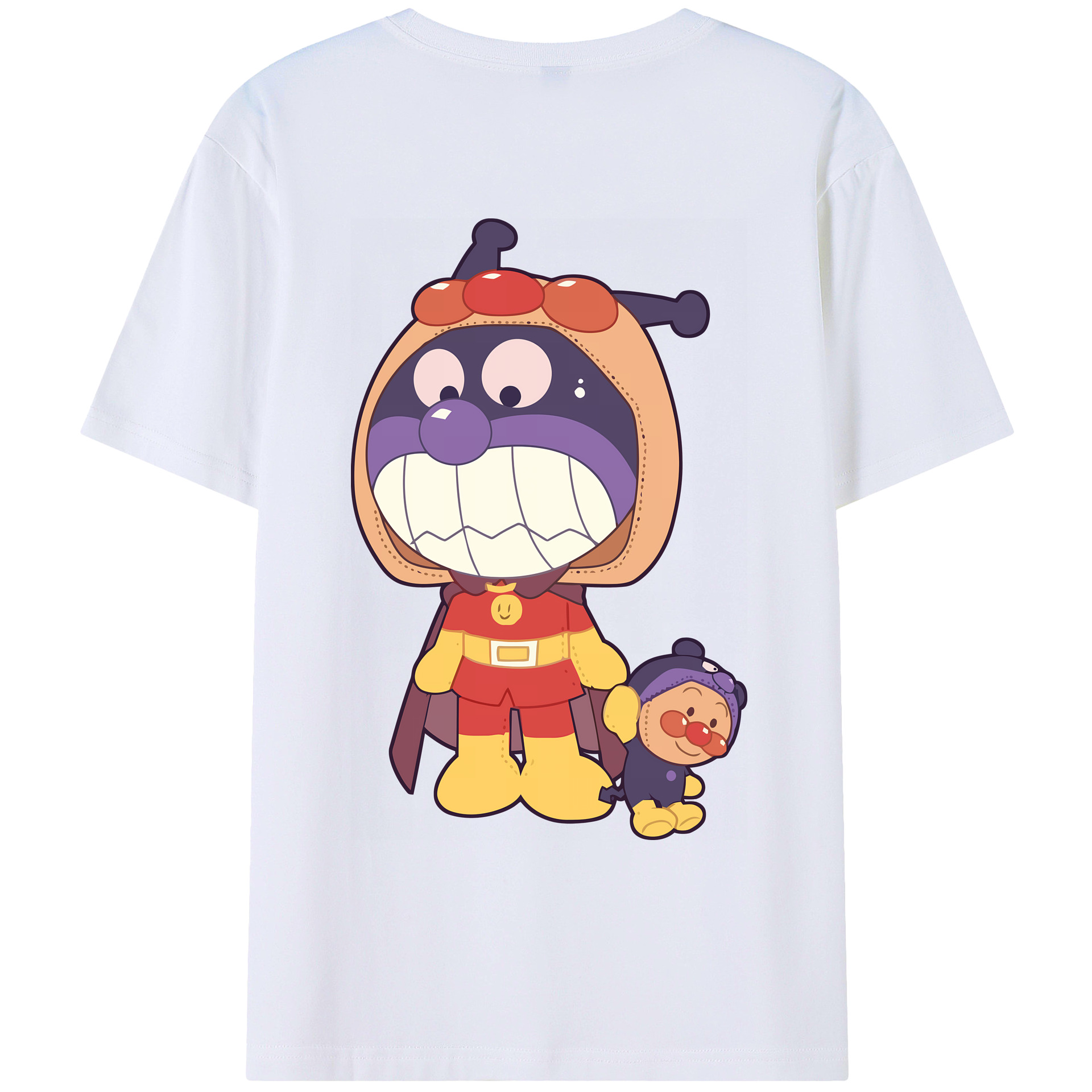 （画像用） アンパンマン Anpanman 綿100％ メンズ半袖Tシャツ（バックプリント） 通気性