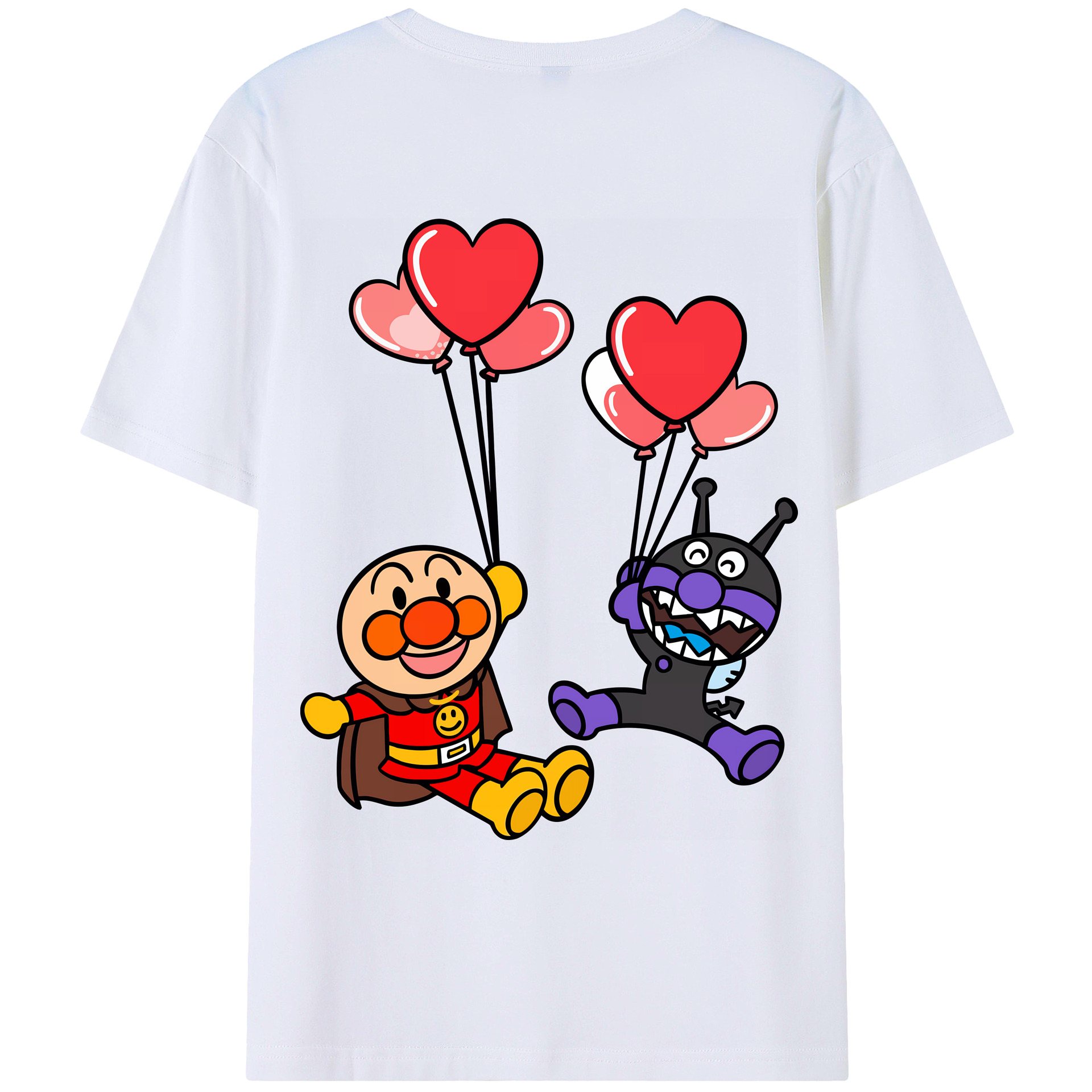 （画像用） アンパンマン Anpanman 綿100％ メンズ半袖Tシャツ（バックプリント） 通気性