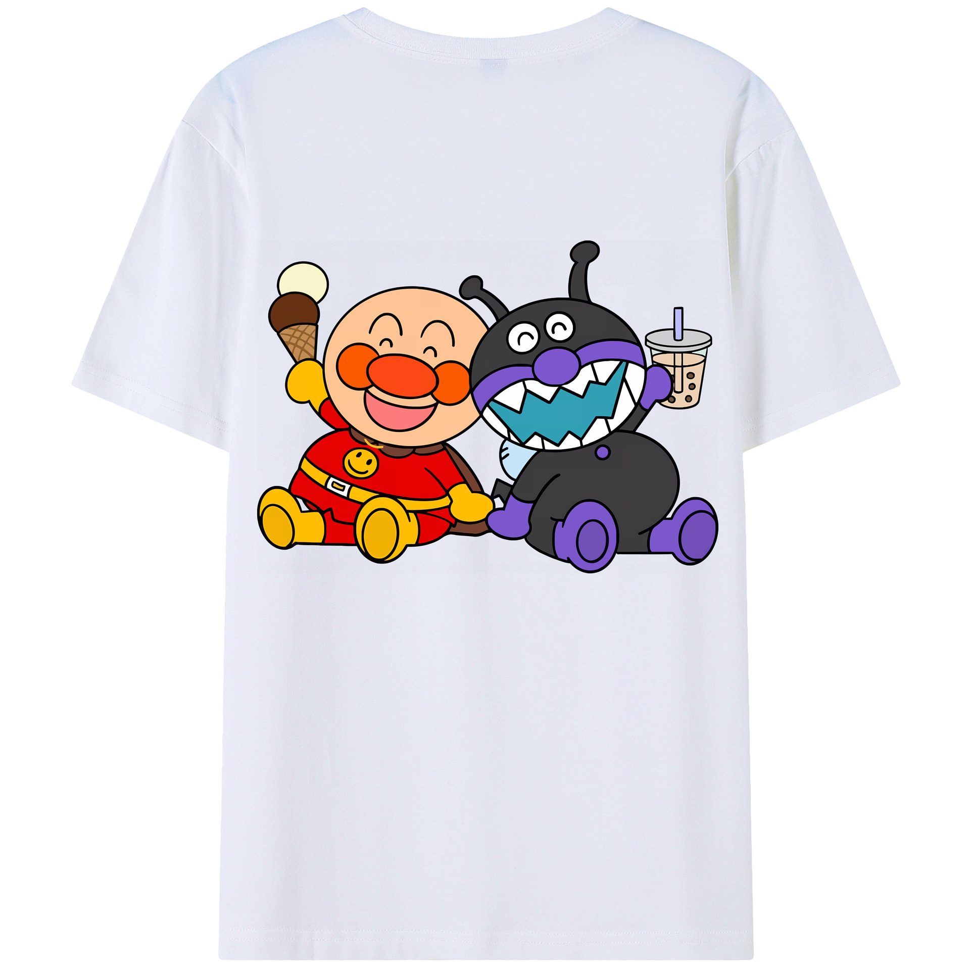 （画像用） アンパンマン Anpanman 綿100％ メンズ半袖Tシャツ（バックプリント） 通気性