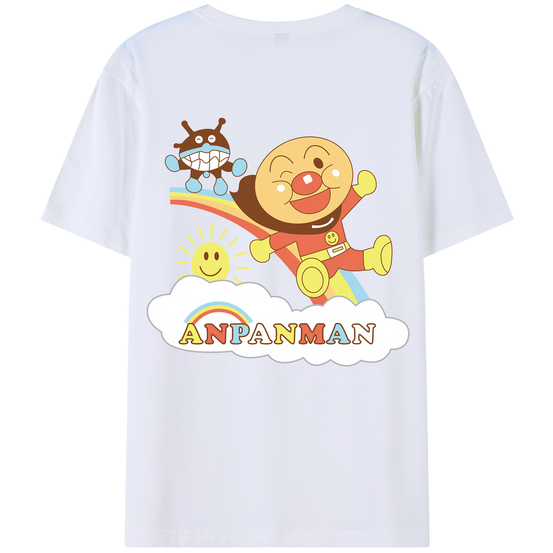 （画像用） アンパンマン Anpanman 綿100％ メンズ半袖Tシャツ（バックプリント） 通気性