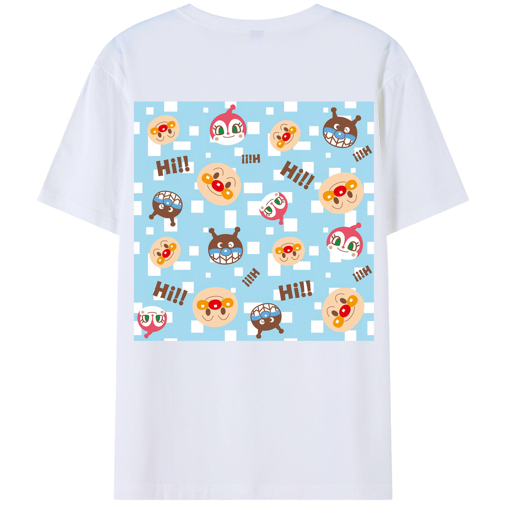 （画像用） アンパンマン Anpanman 綿100％ メンズ半袖Tシャツ（バックプリント） 通気性