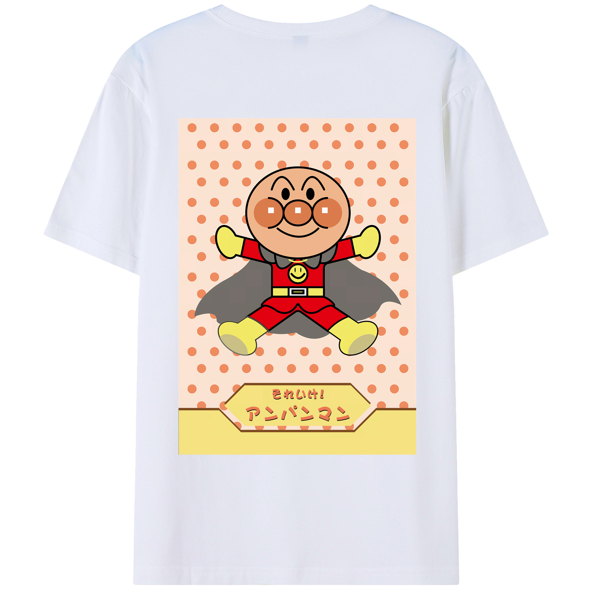 （画像用） アンパンマン Anpanman 綿100％ メンズ半袖Tシャツ（バックプリント） 通気性