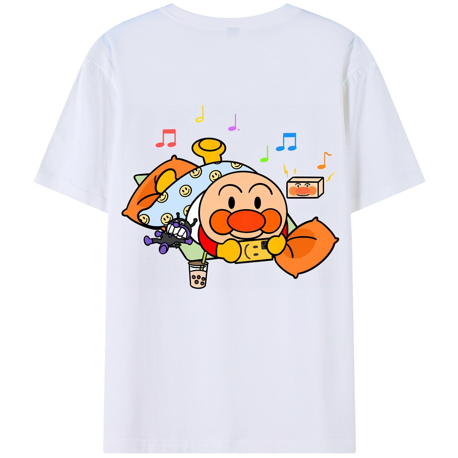 （画像用） アンパンマン Anpanman 綿100％ メンズ半袖Tシャツ（バックプリント） 通気性